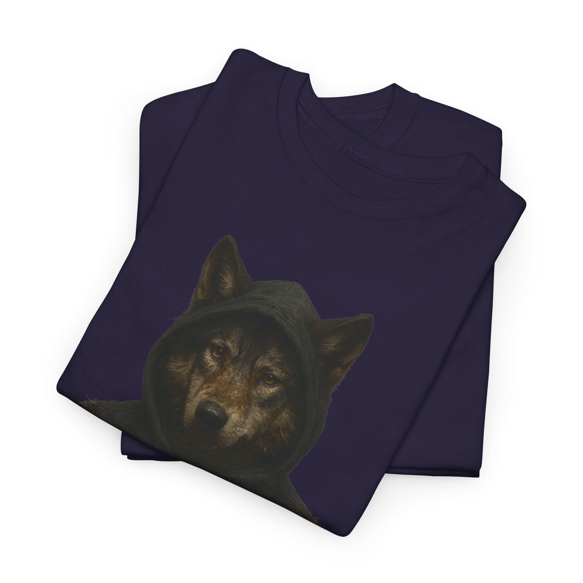 Mystical Wolf Unisex Heavy Cotton Tee, Casual Tee, Gift for Animal Lovers, Halloween Apparel, Goth Style Shirt