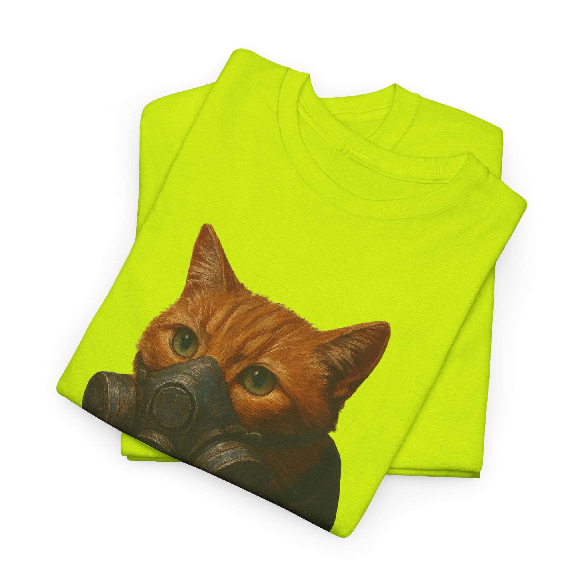 Unique Cat Art Tee, Unisex Heavy Cotton T-Shirt, Quirky Gift, Cat Lover Clothing, Pet Owner Apparel, Funny Graphic Tee