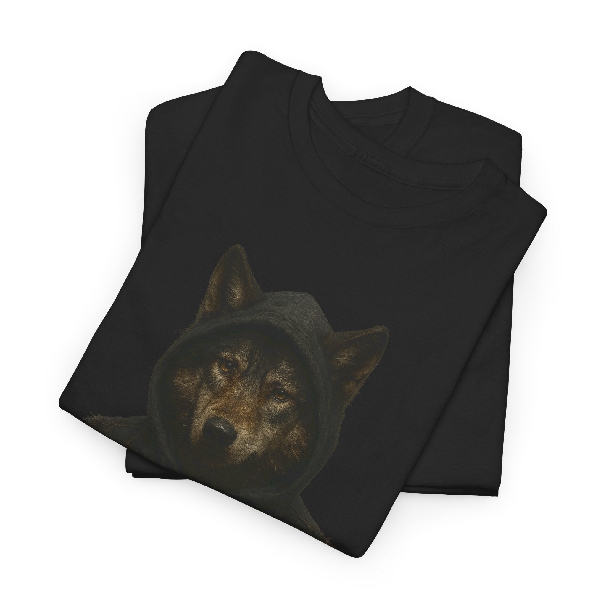 Mystical Wolf Unisex Heavy Cotton Tee, Casual Tee, Gift for Animal Lovers, Halloween Apparel, Goth Style Shirt