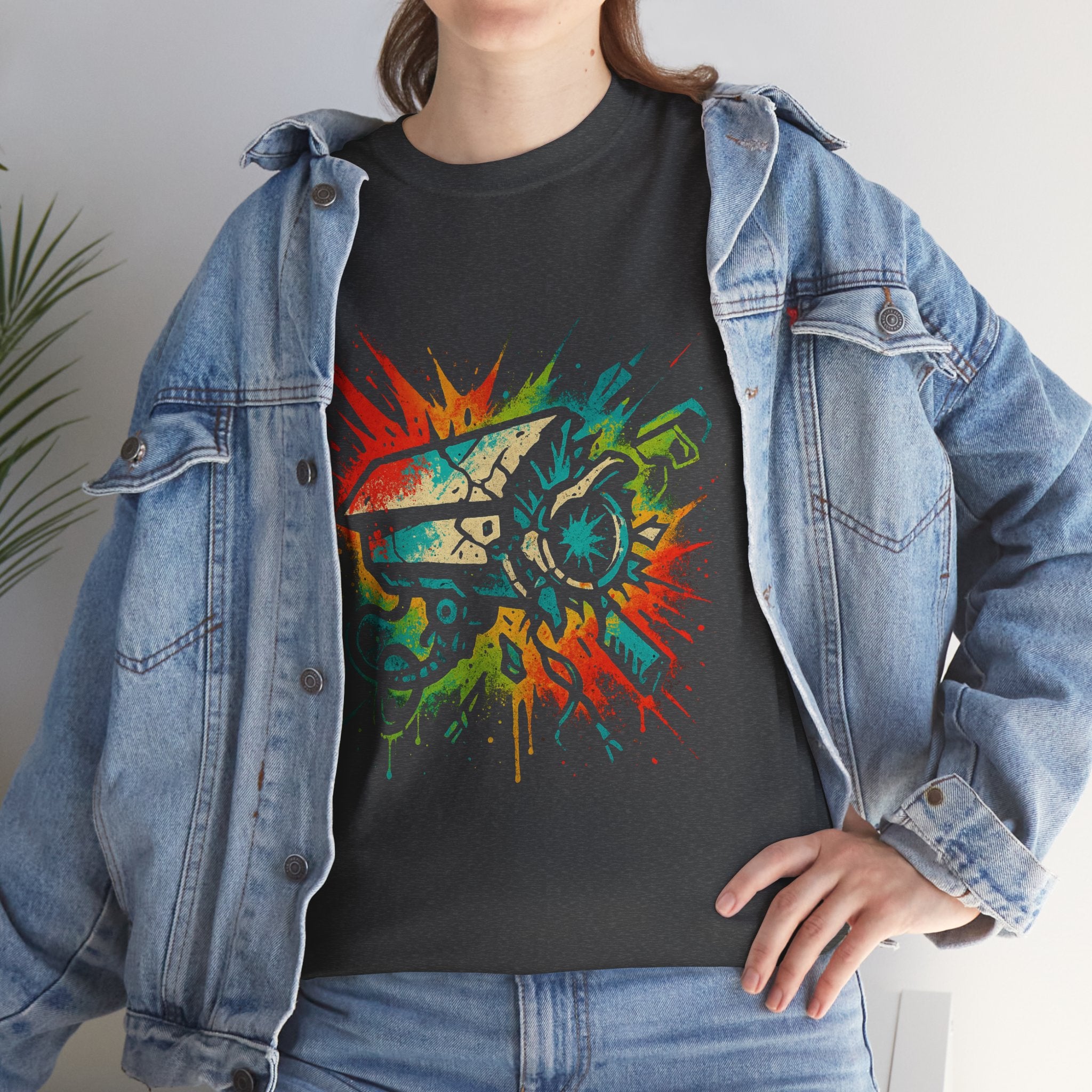 Colorful Splash Censorship Art Unisex Heavy Cotton Tee