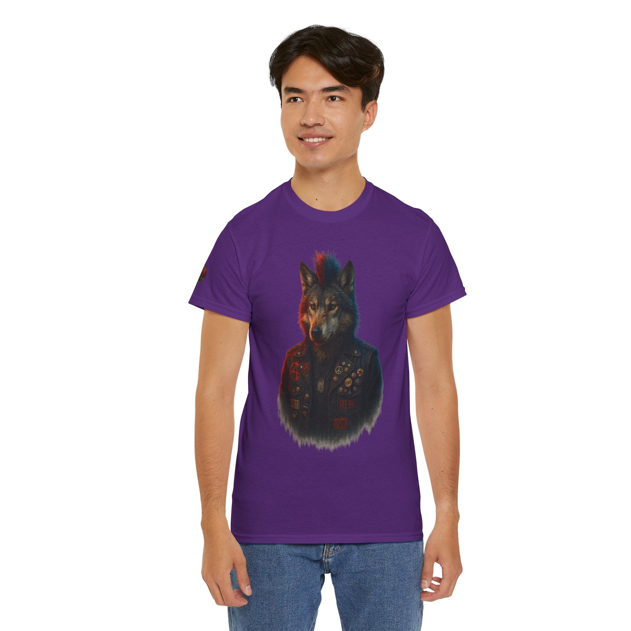 Wolf Art Unisex Heavy Cotton Tee, Graphic Tee, Casual Wear, Animal Lover Gift, Statement T-Shirt, Unique Fashion