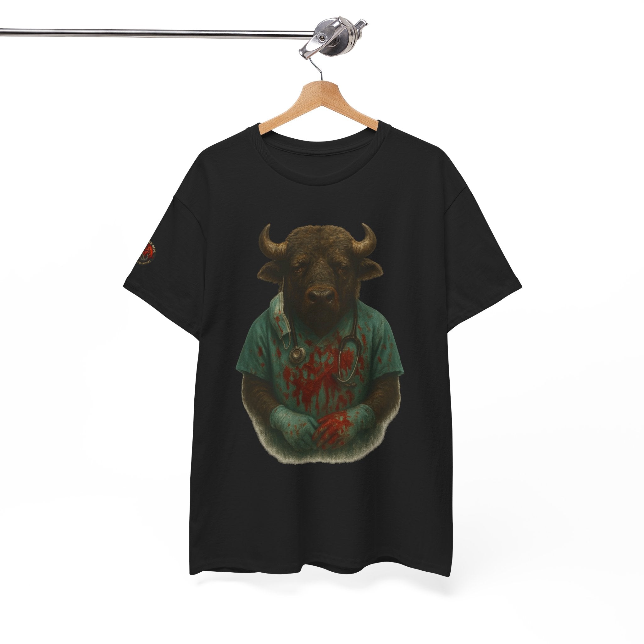 Artistic Graphic Tee, Bull T-Shirt, Unique Animal Design Shirt, Casual Wear, Gift for Animal Lovers