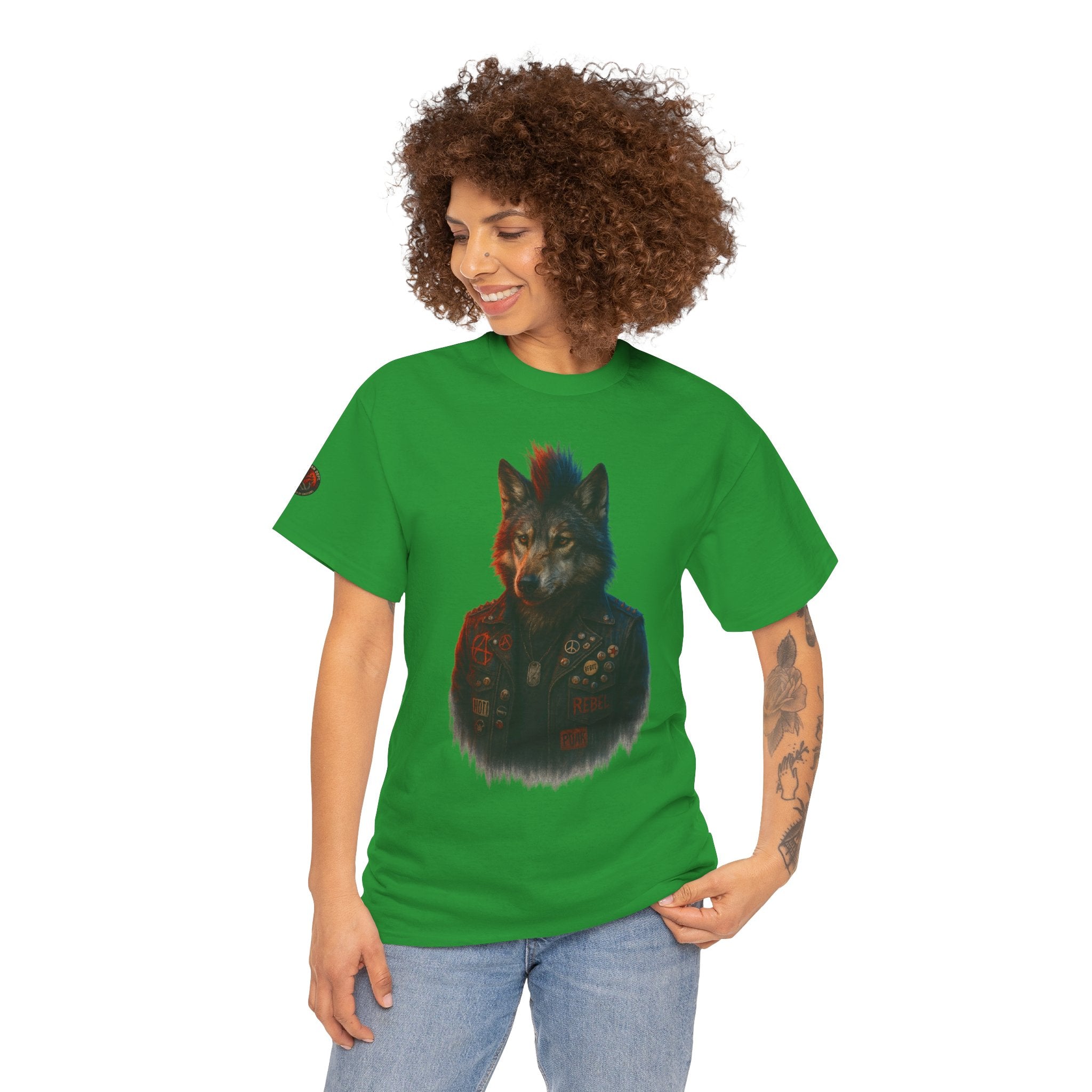 Wolf Art Unisex Heavy Cotton Tee, Graphic Tee, Casual Wear, Animal Lover Gift, Statement T-Shirt, Unique Fashion