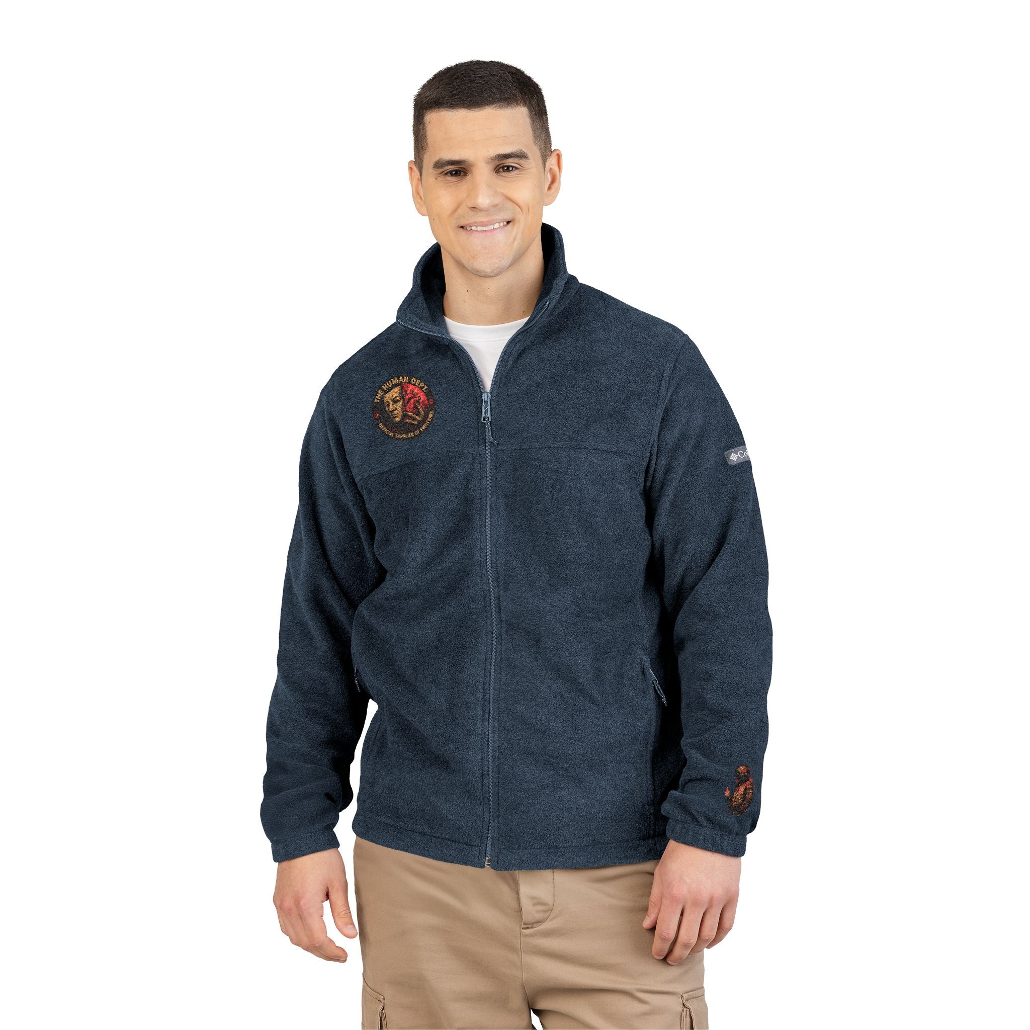Embroidered Fleece Jacket for Cozy Adventures, Outdoor Layering, Perfect for Gifts, Camping, Hiking