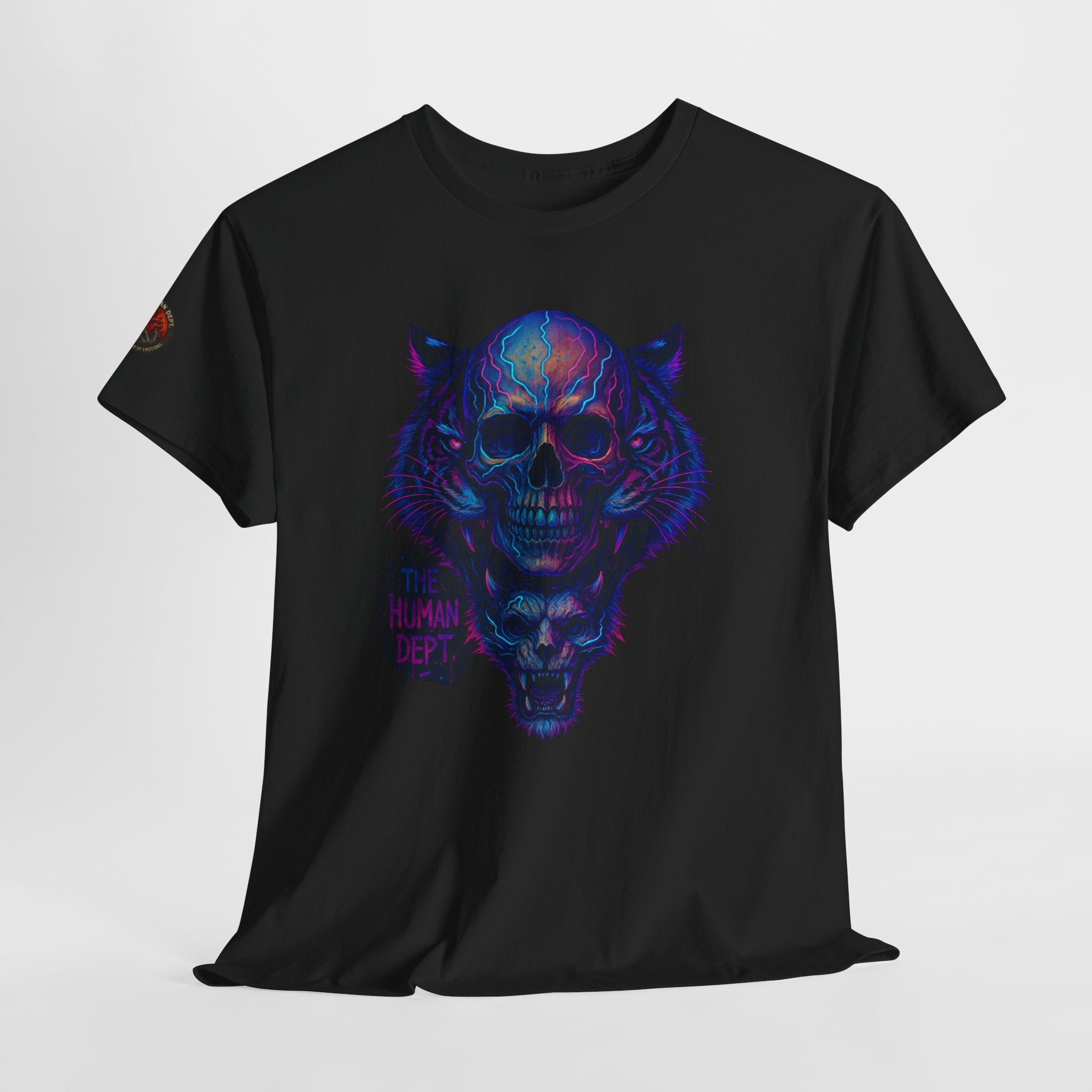 Human Dept Skull Logo Graphic Tee, Unisex Heavy Cotton T-Shirt, Gothic Wear, Alternative Fashion, Festival Outfit, Unique Gift Idea