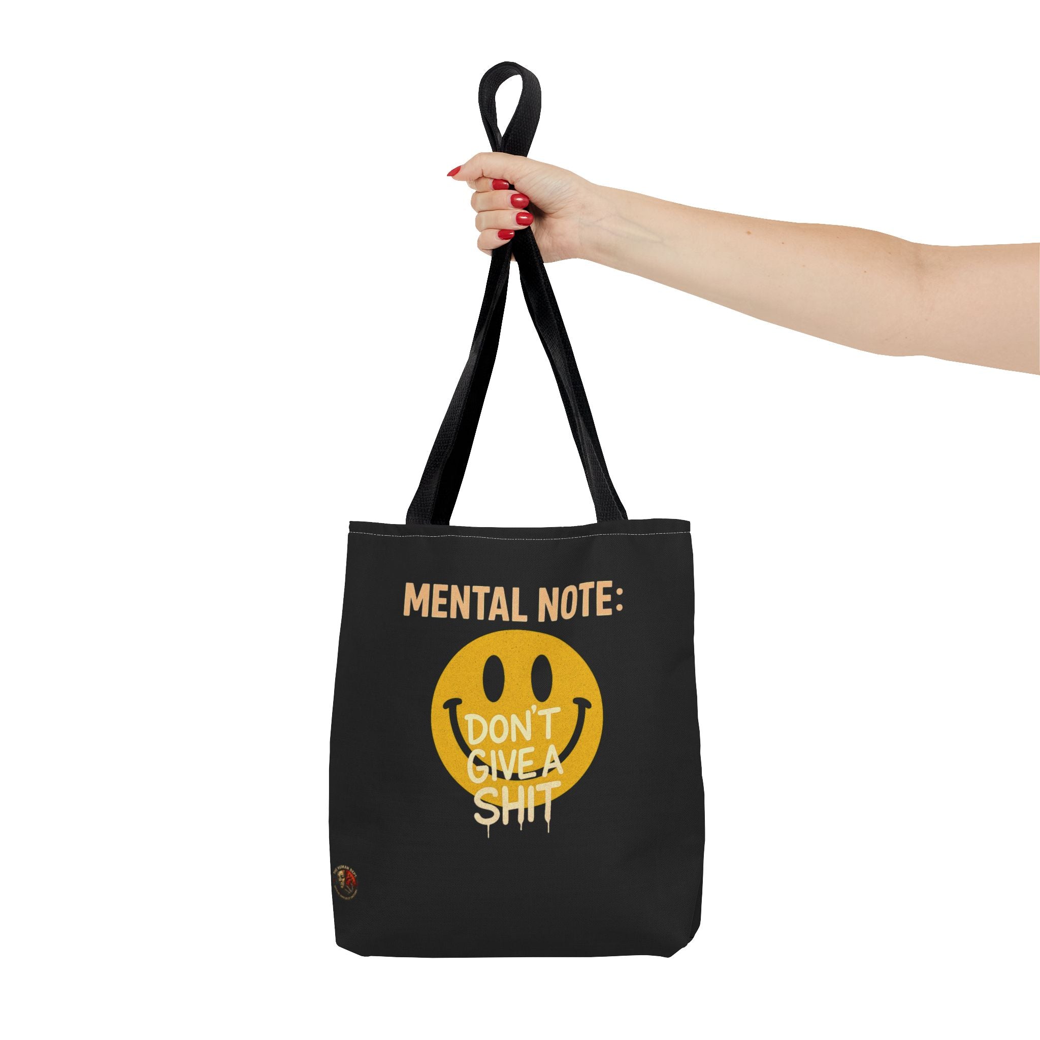 Smiley Face Tote Bag, Motivational Bag, Eco-Friendly Shopper, Gift for Friends, Everyday Use, Mental Note Design