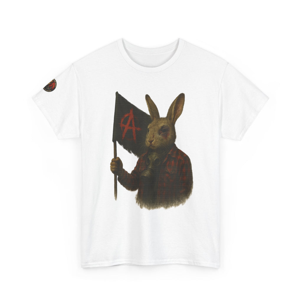 Rebellious Rabbit Art Tee, Cool Graphic Tee, Animal Lover Gift, Unisex Casual Shirt, Edgy Fashion Tee, Quirky Gift Idea