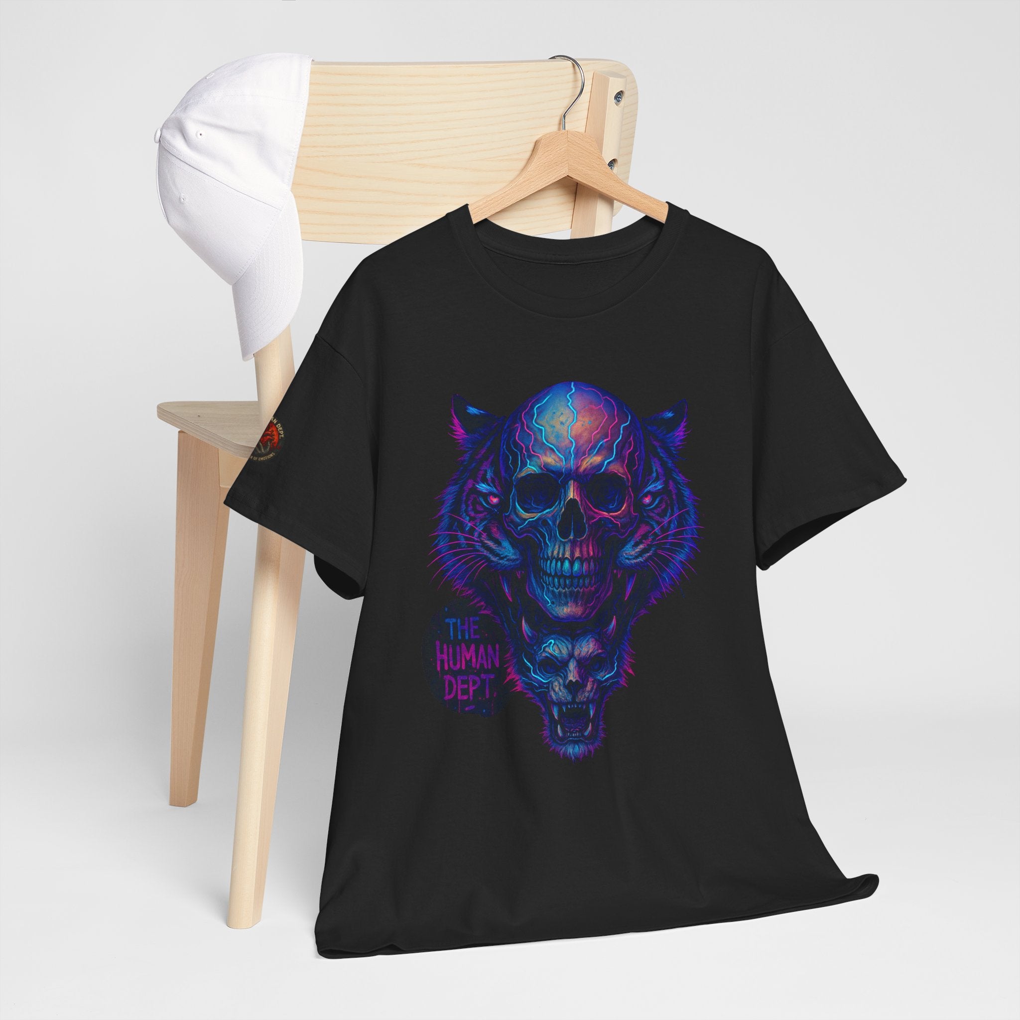 Human Dept Skull Logo Graphic Tee, Unisex Heavy Cotton T-Shirt, Gothic Wear, Alternative Fashion, Festival Outfit, Unique Gift Idea