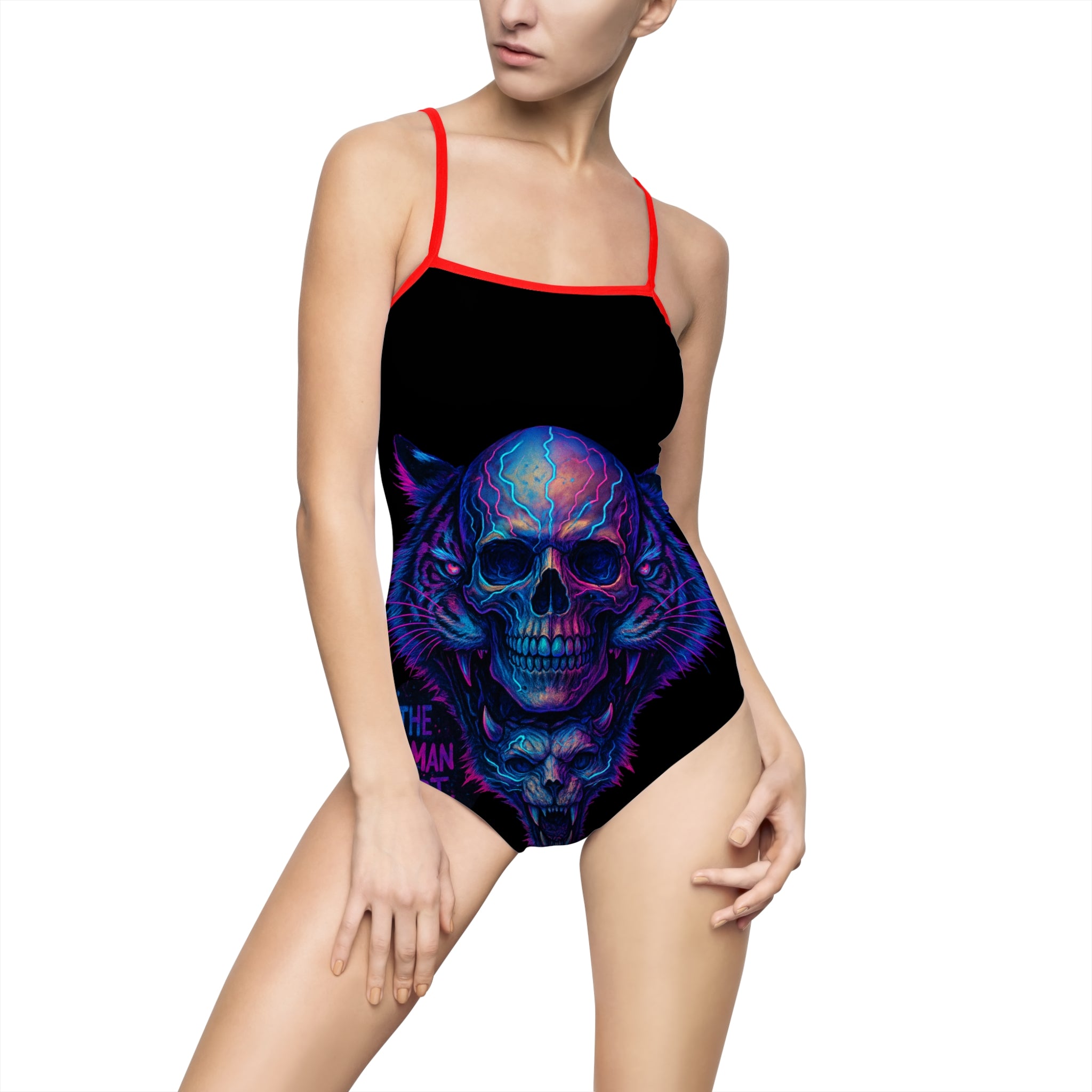 Women's Human Dept One-piece Swimsuit (AOP)