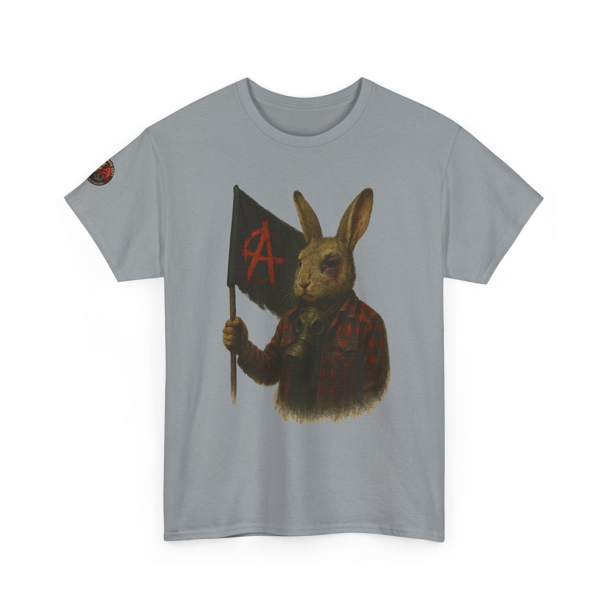 Rebellious Rabbit Art Tee, Cool Graphic Tee, Animal Lover Gift, Unisex Casual Shirt, Edgy Fashion Tee, Quirky Gift Idea