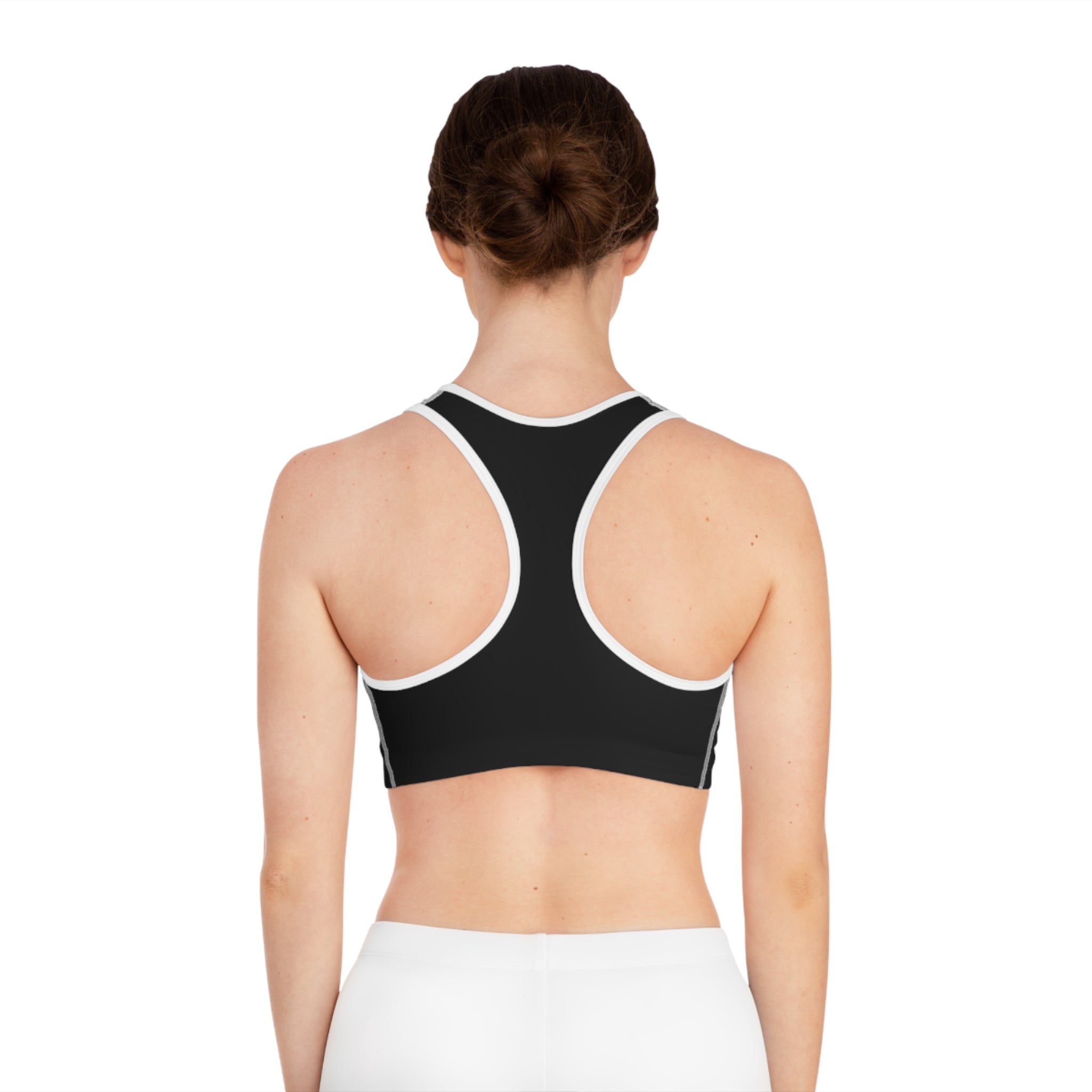 Colorful Skull Print Sports Bra, AOP Activewear, Gym Top, Workout Gear, Fitness Apparel, Unique Athletic Wear