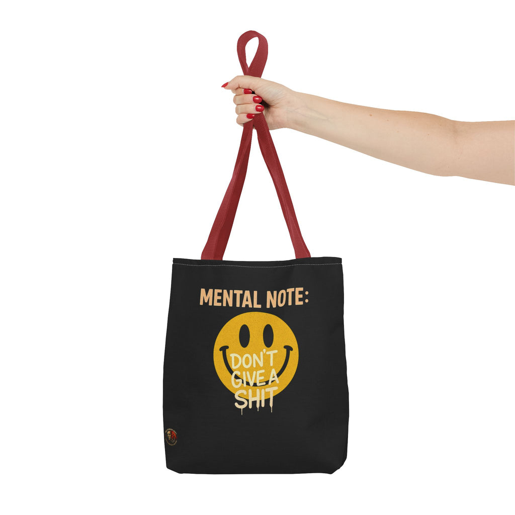 Smiley Face Tote Bag, Motivational Bag, Eco-Friendly Shopper, Gift for Friends, Everyday Use, Mental Note Design