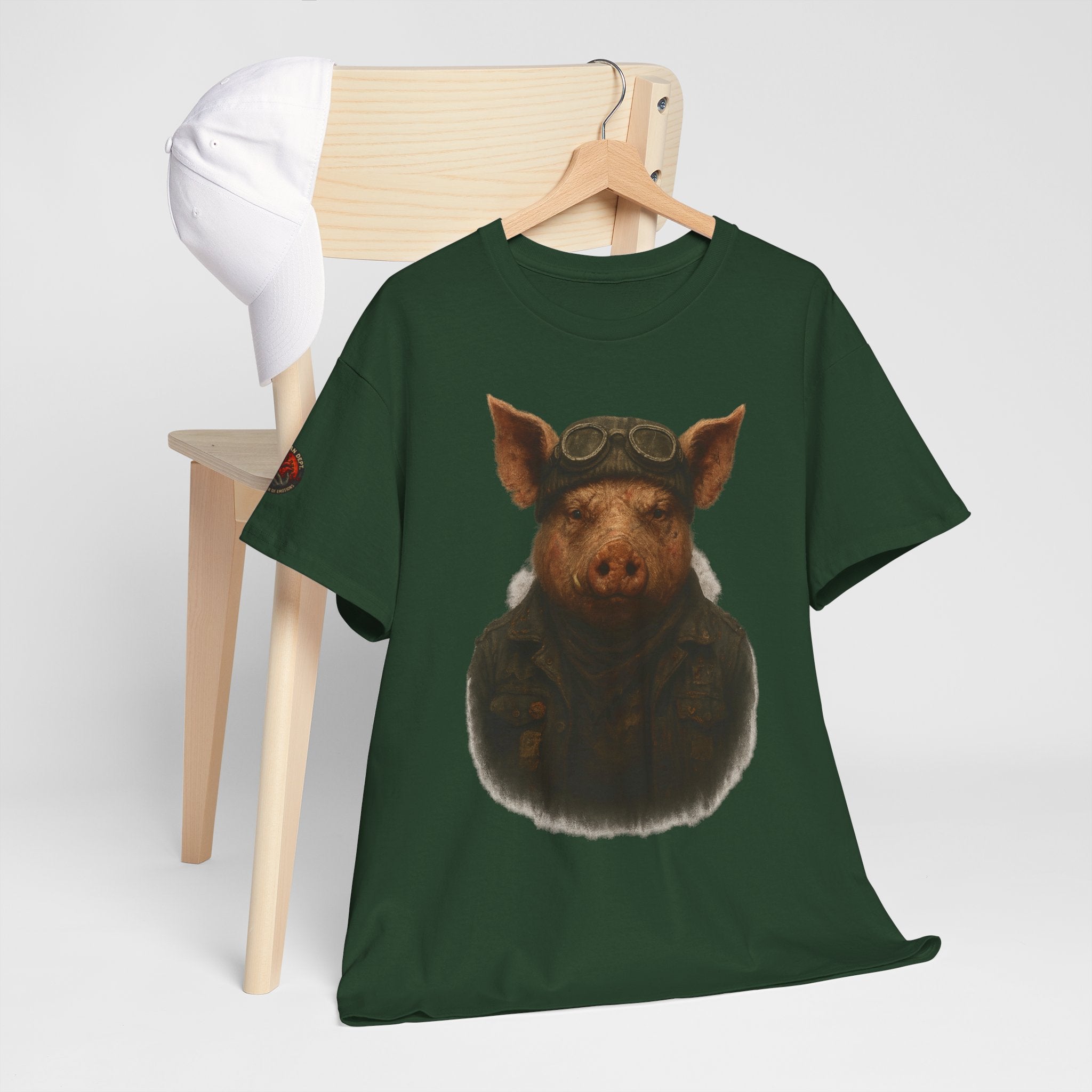 Aviator Pig Unisex Tee, Fun Graphic Shirt, Animal Lovers Gift, Casual Wear, Unique Design, Vintage Style T-Shirt