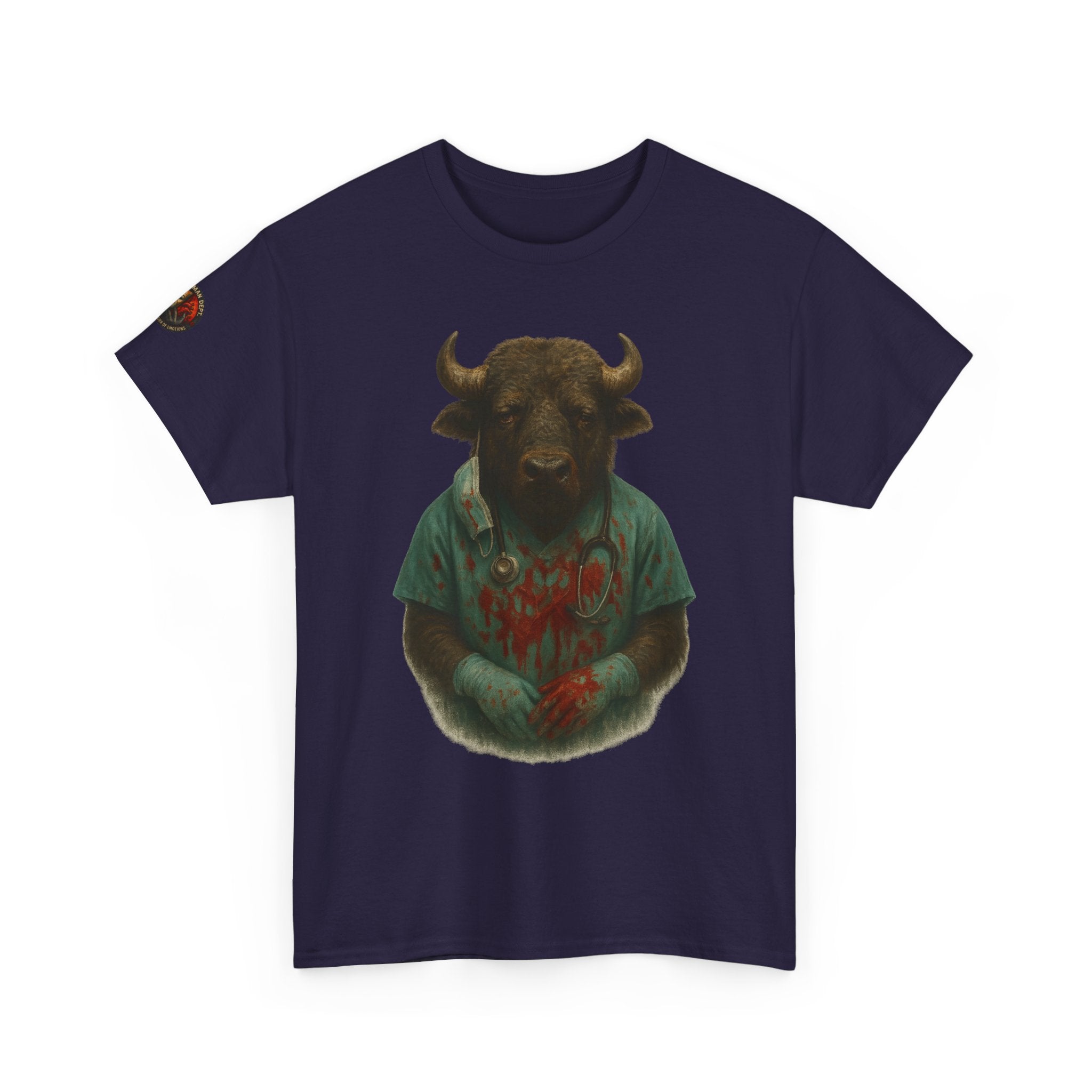 Artistic Graphic Tee, Bull T-Shirt, Unique Animal Design Shirt, Casual Wear, Gift for Animal Lovers