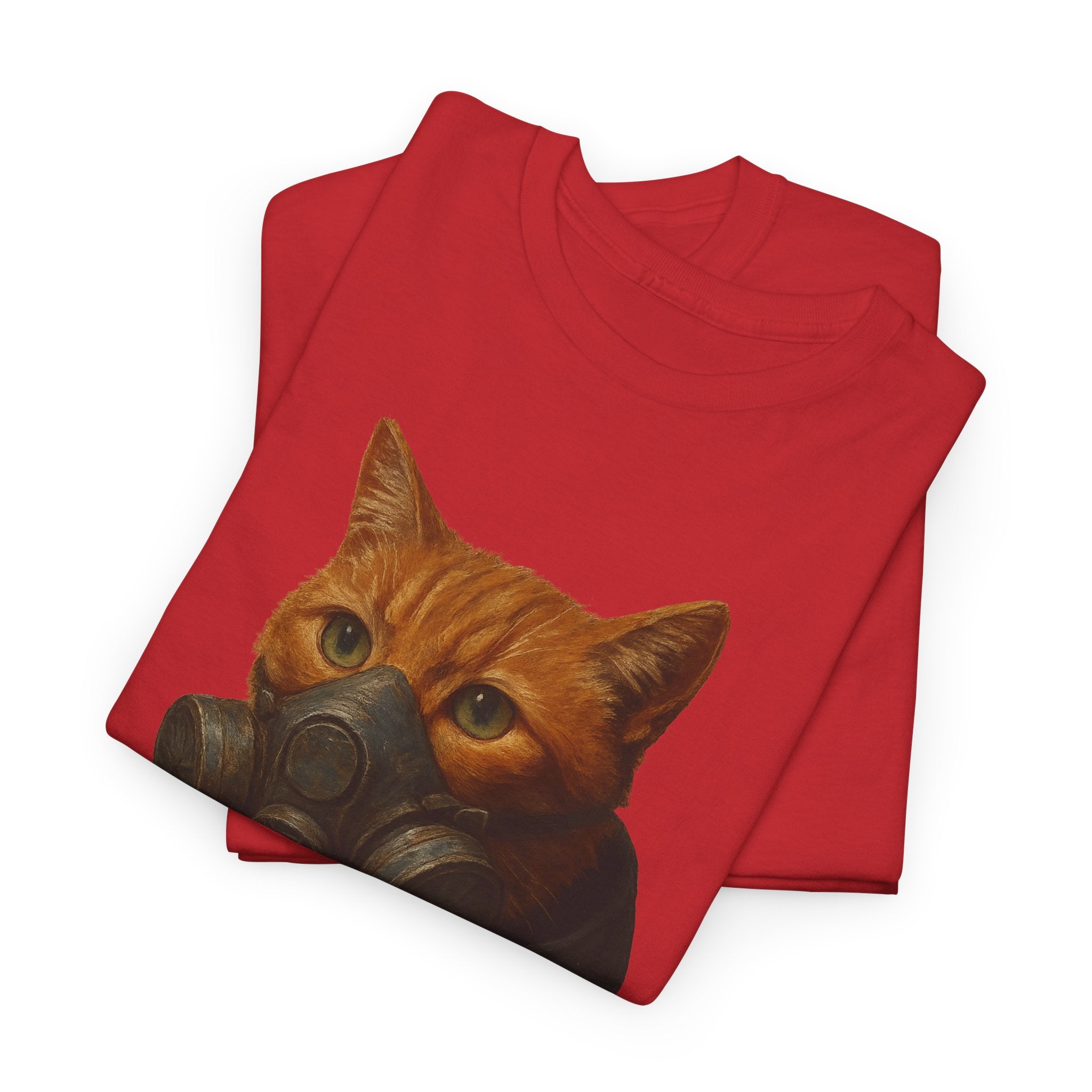 Unique Cat Art Tee, Unisex Heavy Cotton T-Shirt, Quirky Gift, Cat Lover Clothing, Pet Owner Apparel, Funny Graphic Tee