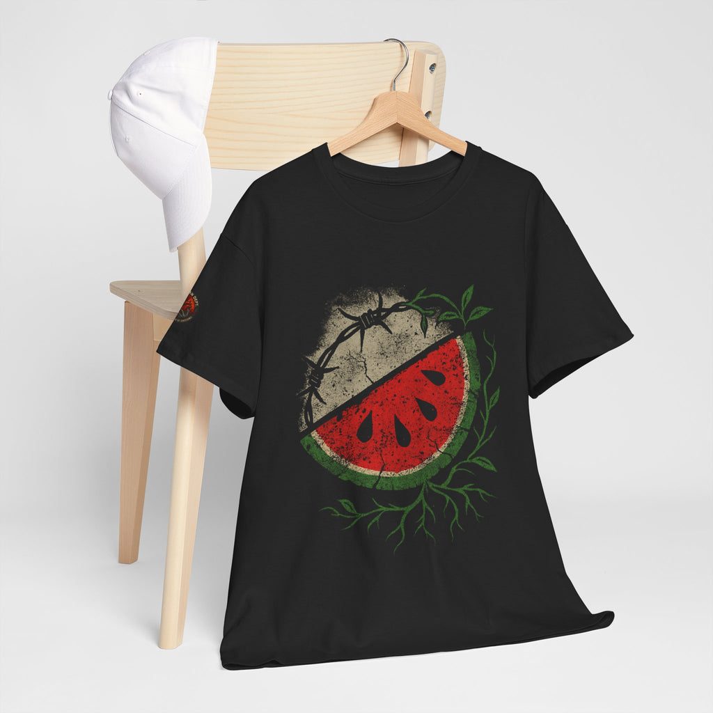 Watermelon Moon Free Pal, Unisex Heavy Cotton Tee - Trendy Graphic Shirt for Summer