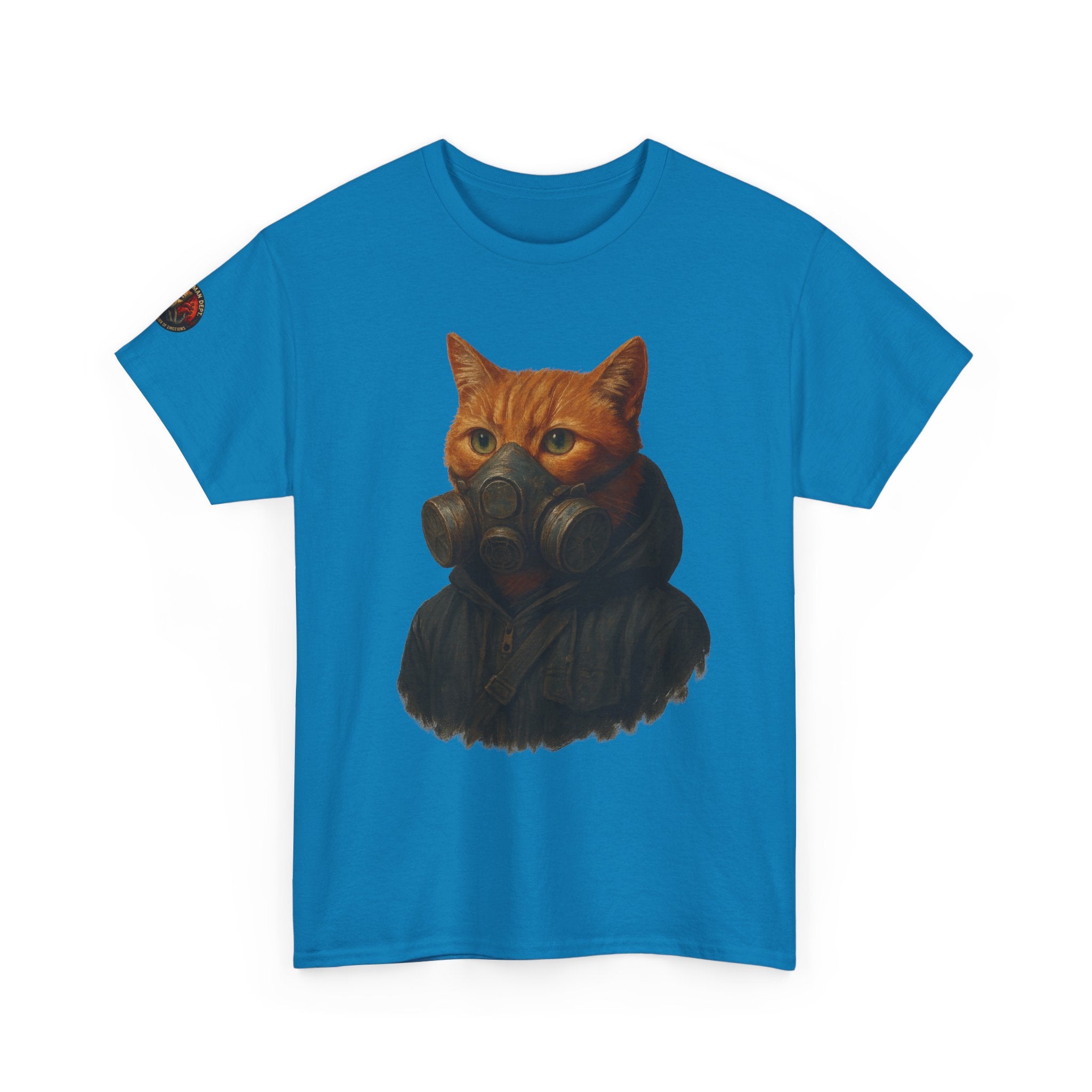 Unique Cat Art Tee, Unisex Heavy Cotton T-Shirt, Quirky Gift, Cat Lover Clothing, Pet Owner Apparel, Funny Graphic Tee