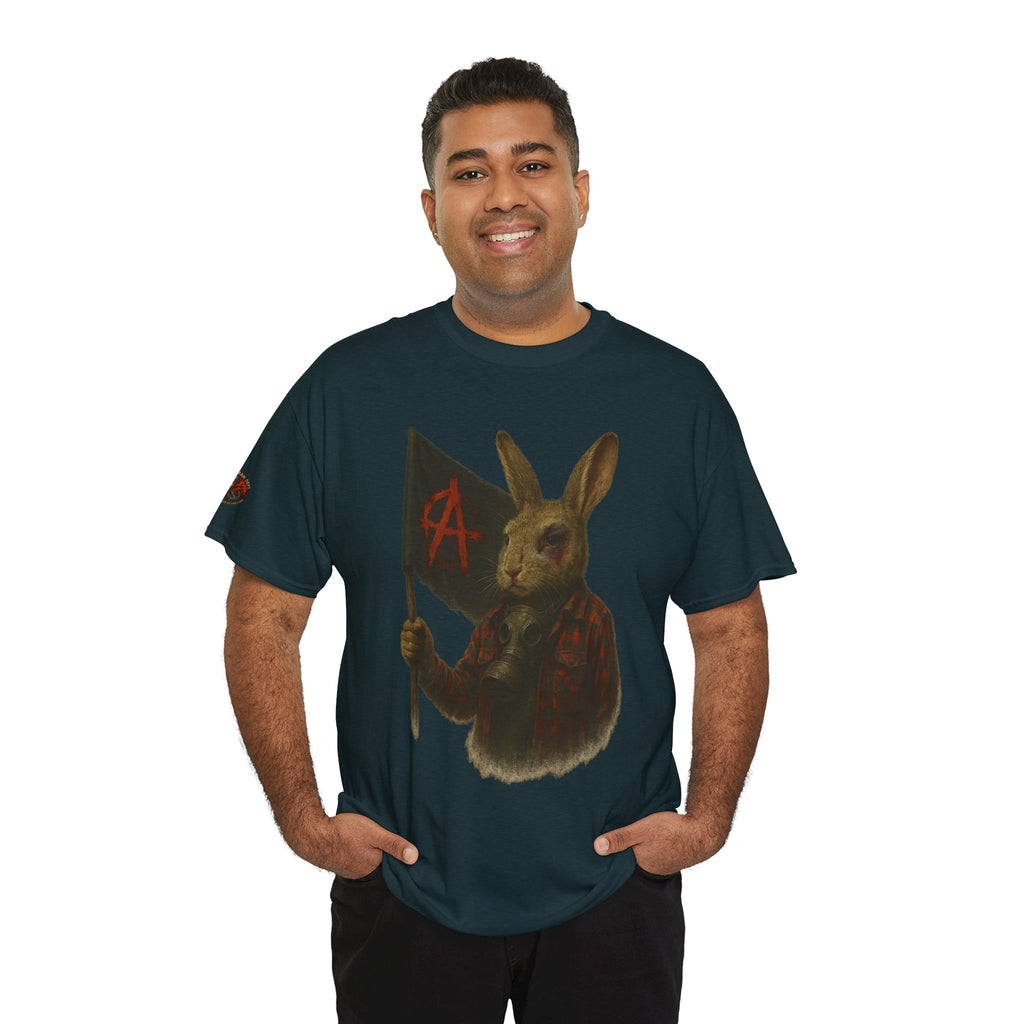 Rebellious Rabbit Art Tee, Cool Graphic Tee, Animal Lover Gift, Unisex Casual Shirt, Edgy Fashion Tee, Quirky Gift Idea