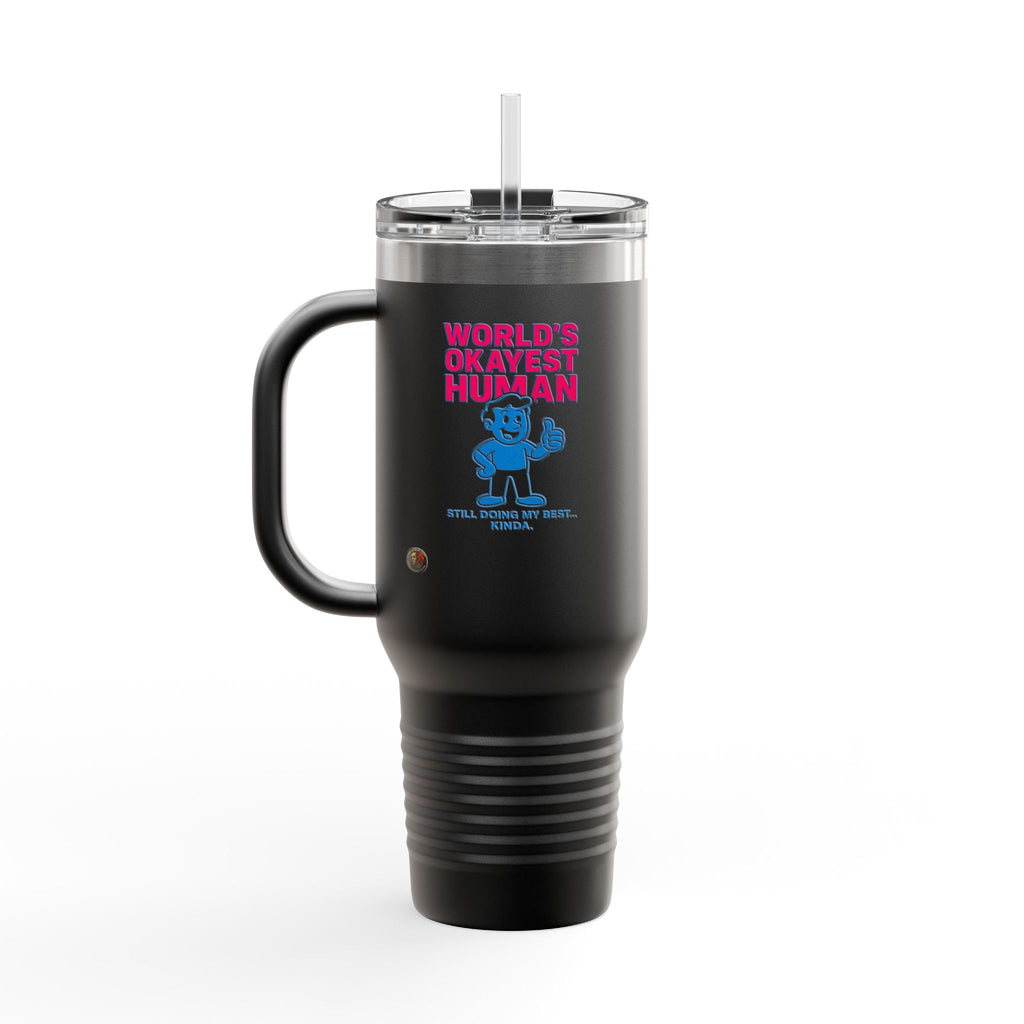 Running on Caffeine & Chaos Insulated Travel Mug, 40oz - Perfect for Commuters, Coffee Lovers, Gifts for Her, Travel Accessories, Unique Cup