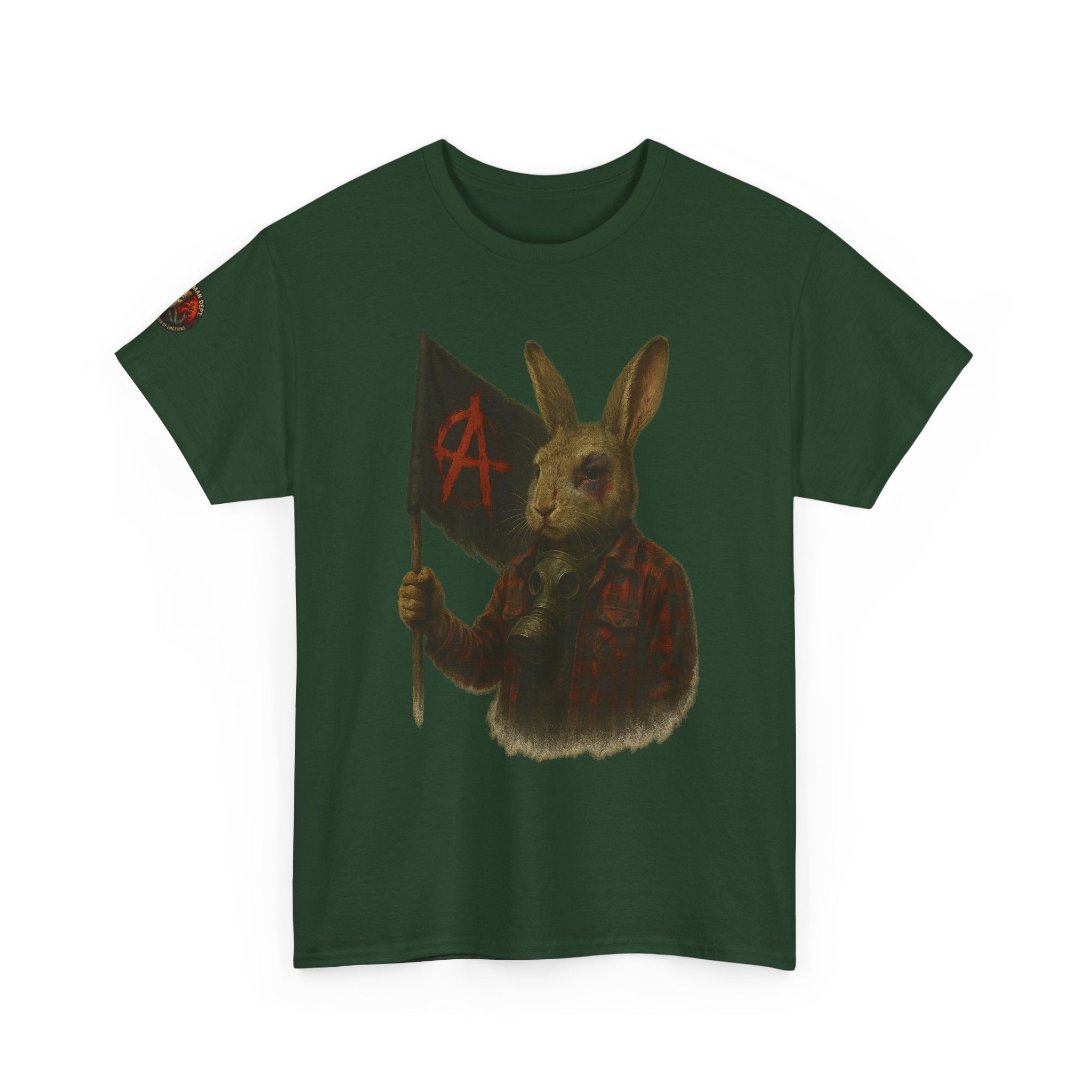 Rebellious Rabbit Art Tee, Cool Graphic Tee, Animal Lover Gift, Unisex Casual Shirt, Edgy Fashion Tee, Quirky Gift Idea