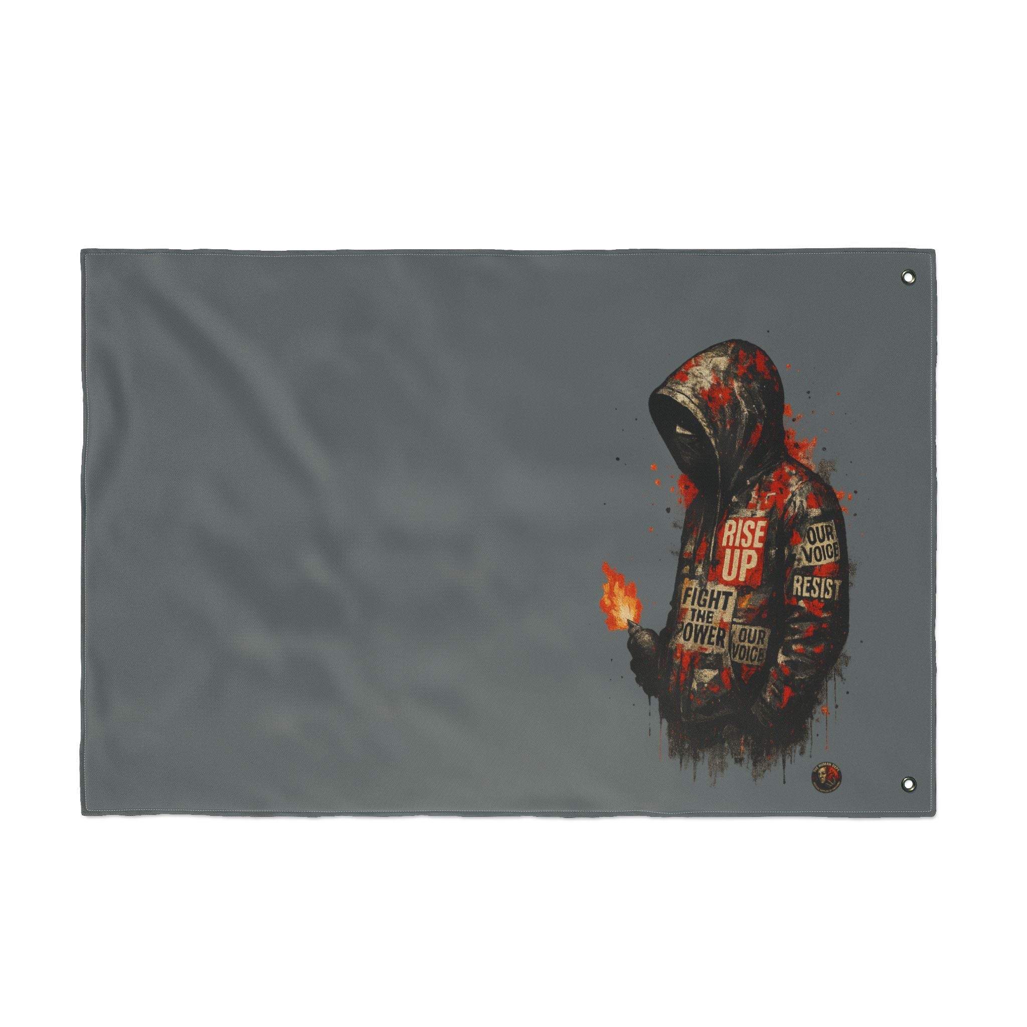 Edgy Double Sided Flag, Unique Art Flag, Protest Decor, Outdoor Wall Art, Home and Office Banner, Gift for Activists