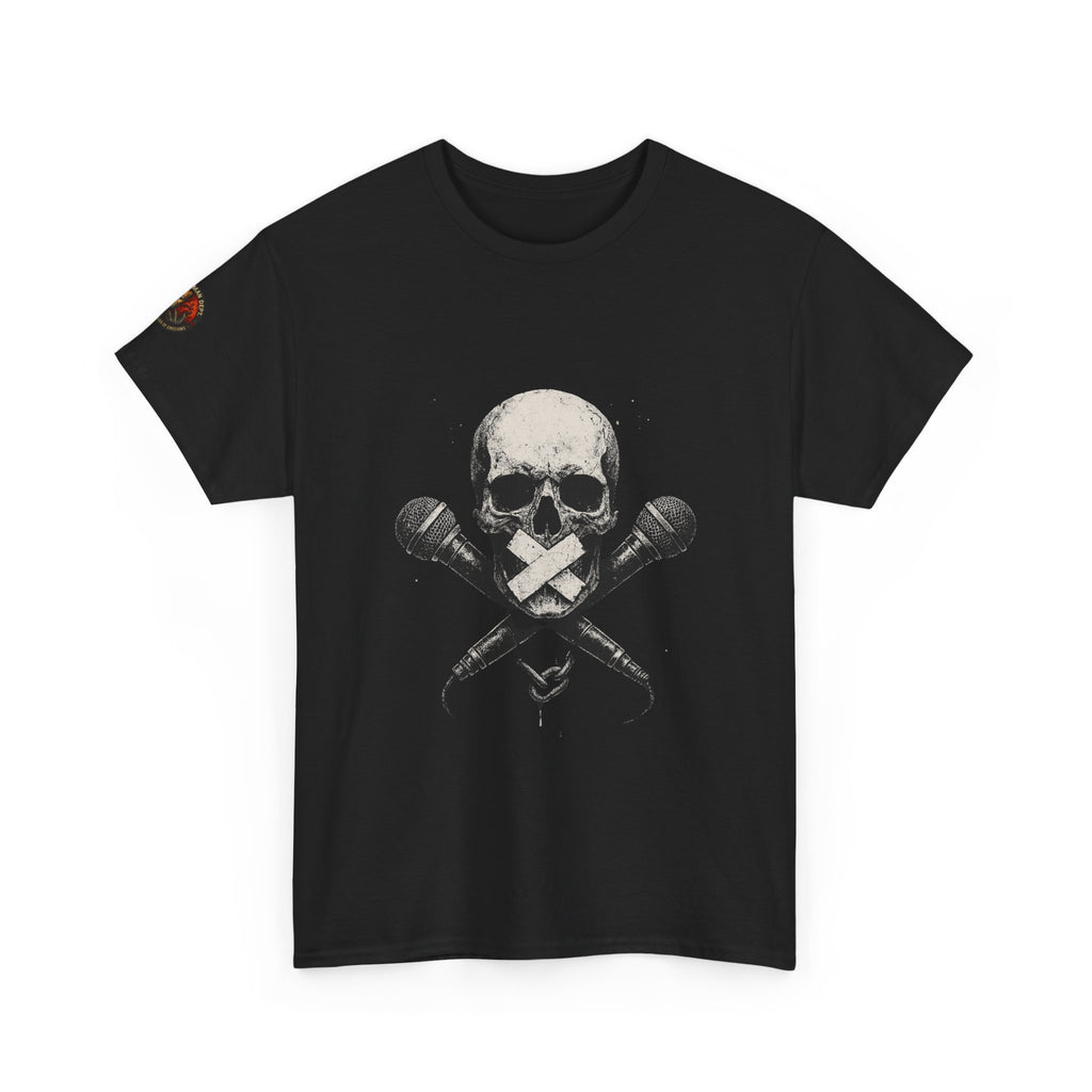 Censorship Skull Microphone Unisex Heavy Cotton Tee