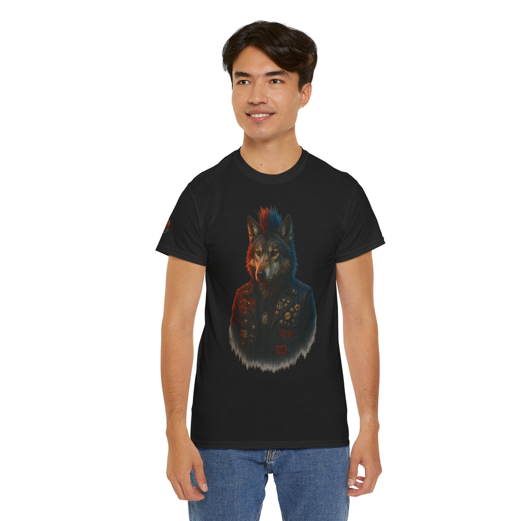 Wolf Art Unisex Heavy Cotton Tee, Graphic Tee, Casual Wear, Animal Lover Gift, Statement T-Shirt, Unique Fashion