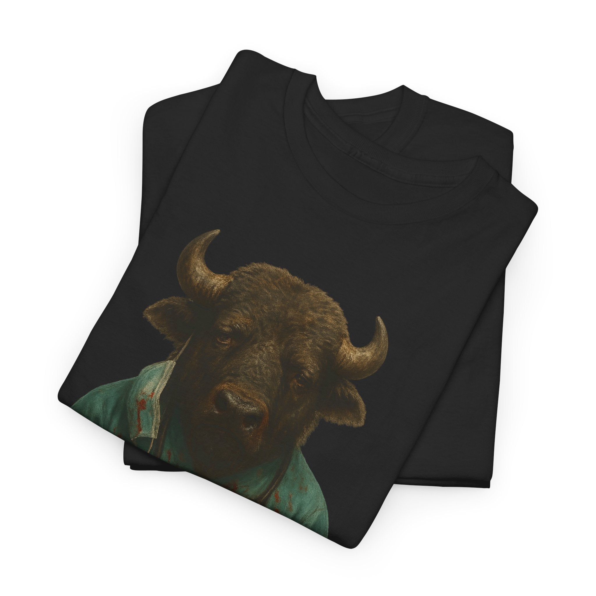 Artistic Graphic Tee, Bull T-Shirt, Unique Animal Design Shirt, Casual Wear, Gift for Animal Lovers