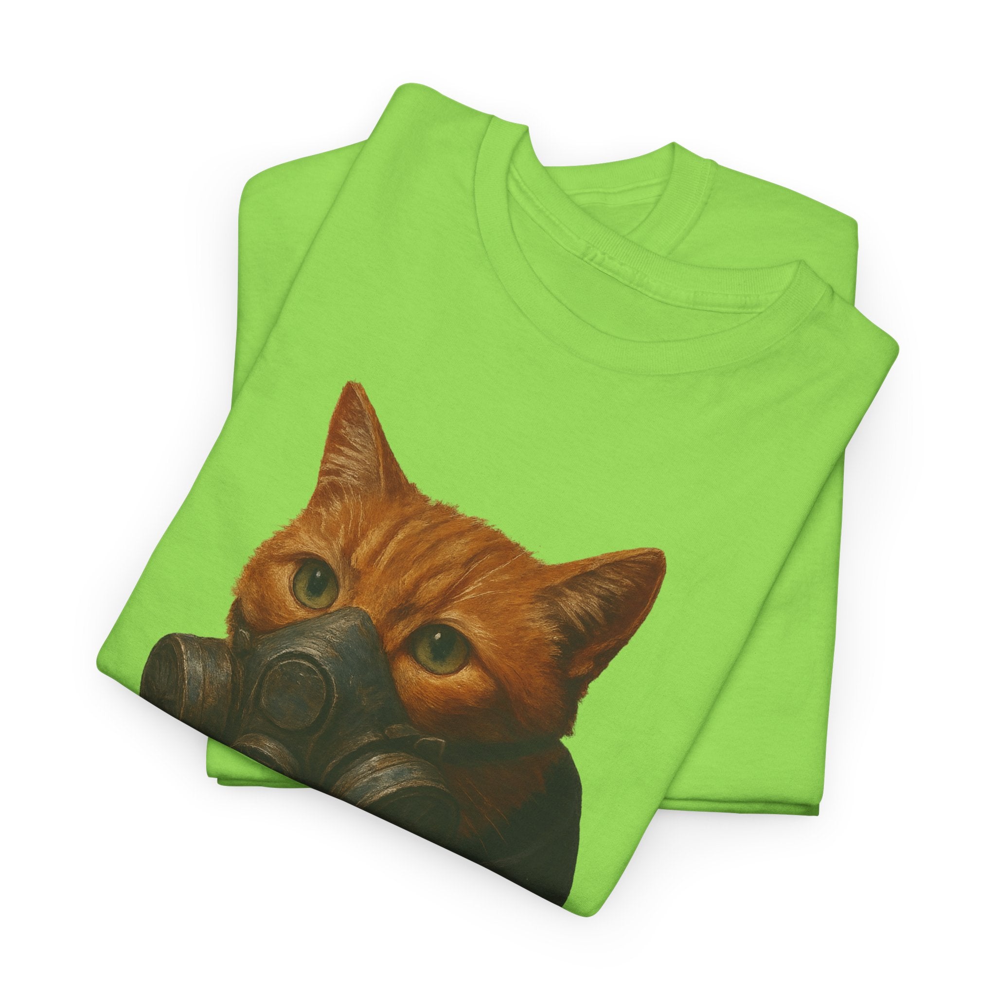 Unique Cat Art Tee, Unisex Heavy Cotton T-Shirt, Quirky Gift, Cat Lover Clothing, Pet Owner Apparel, Funny Graphic Tee