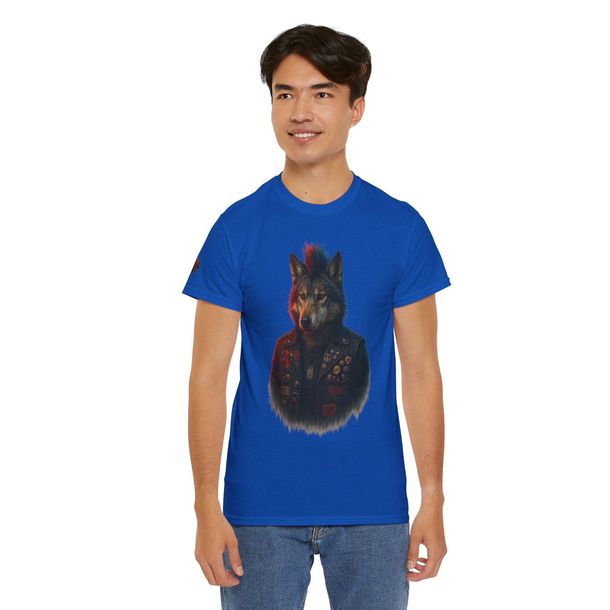 Wolf Art Unisex Heavy Cotton Tee, Graphic Tee, Casual Wear, Animal Lover Gift, Statement T-Shirt, Unique Fashion
