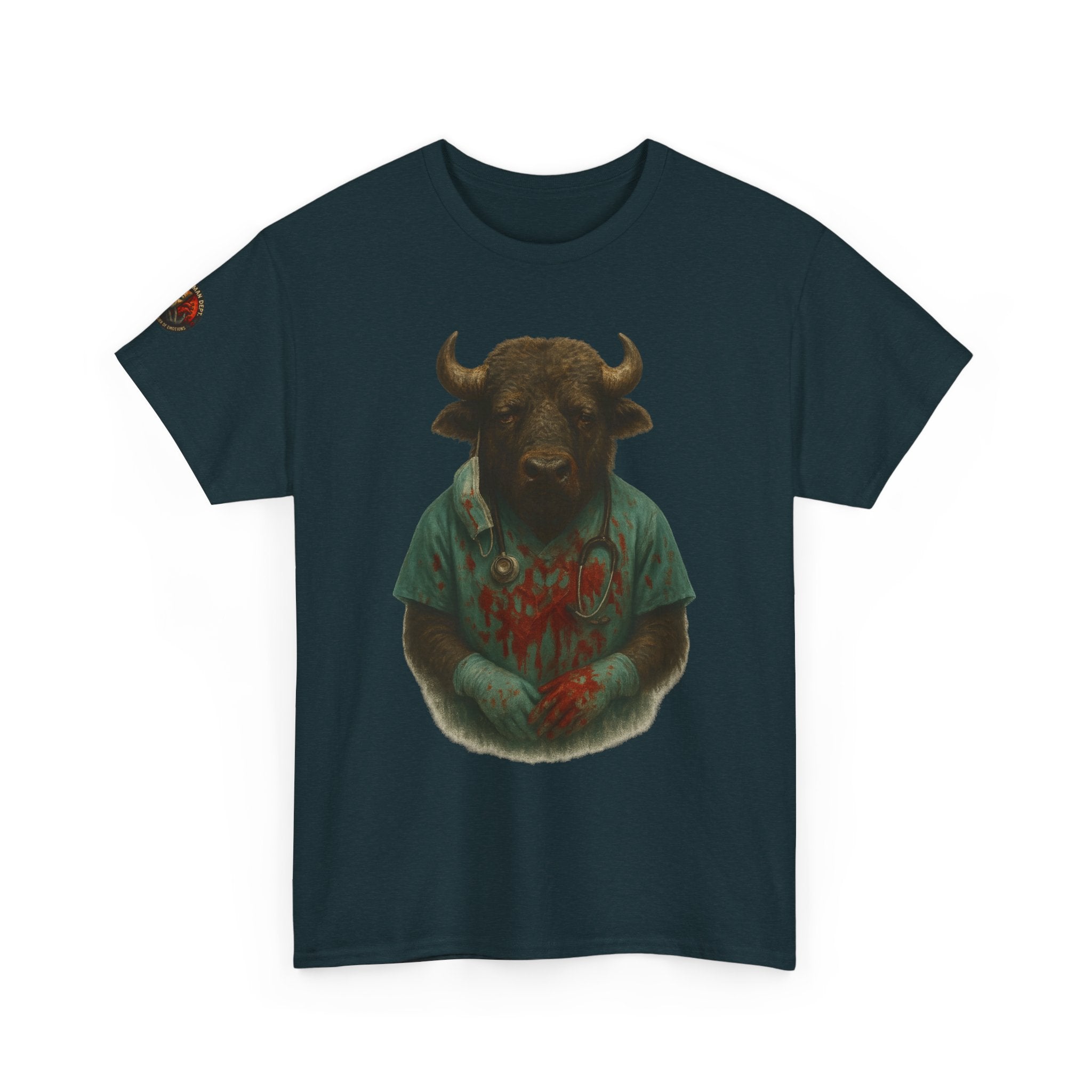 Artistic Graphic Tee, Bull T-Shirt, Unique Animal Design Shirt, Casual Wear, Gift for Animal Lovers