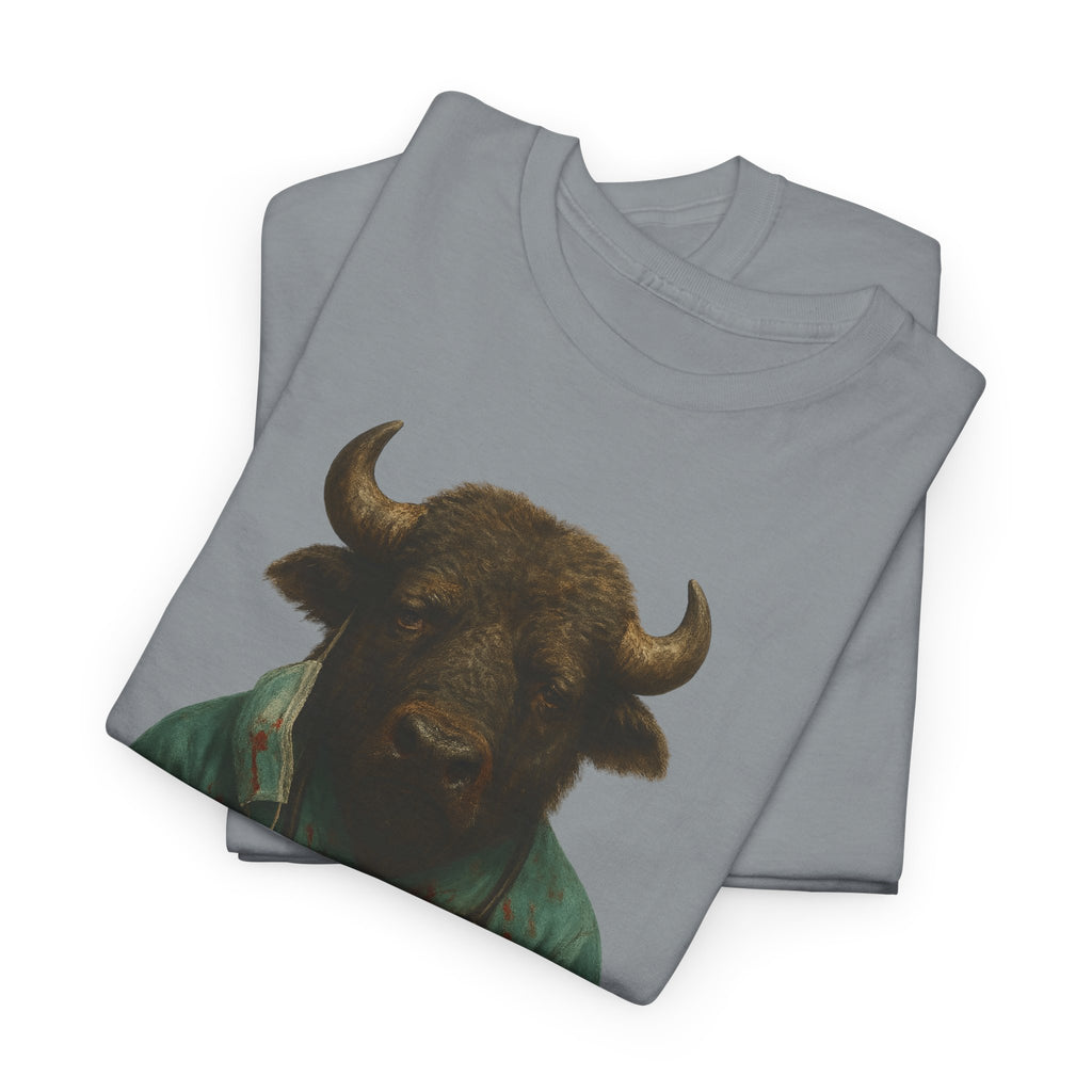 Artistic Graphic Tee, Bull T-Shirt, Unique Animal Design Shirt, Casual Wear, Gift for Animal Lovers