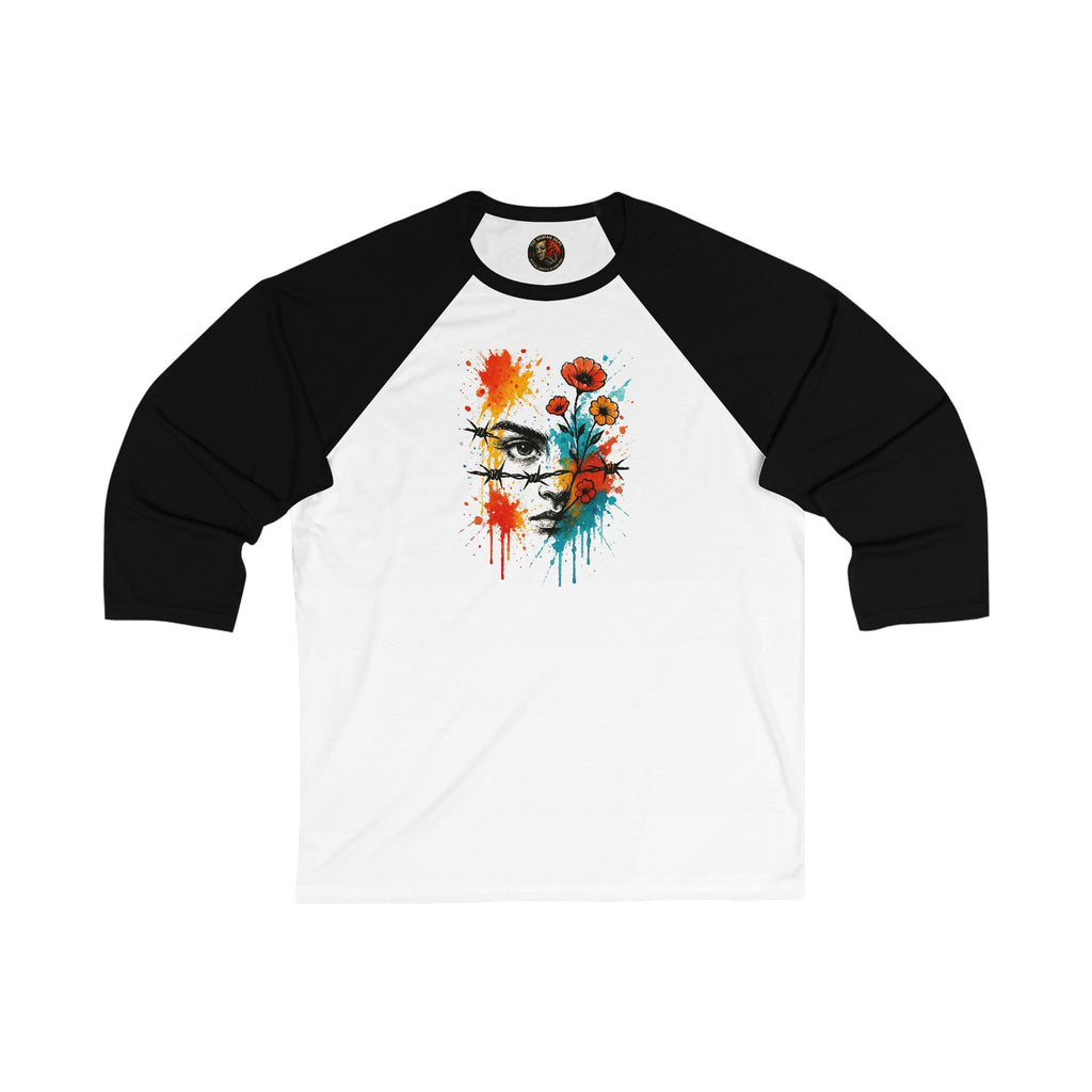 Colorful Artistic Baseball Tee, Unisex 3/4 Sleeve Shirt, Casual Wear, Gift for Art Lovers, Festival Fashion