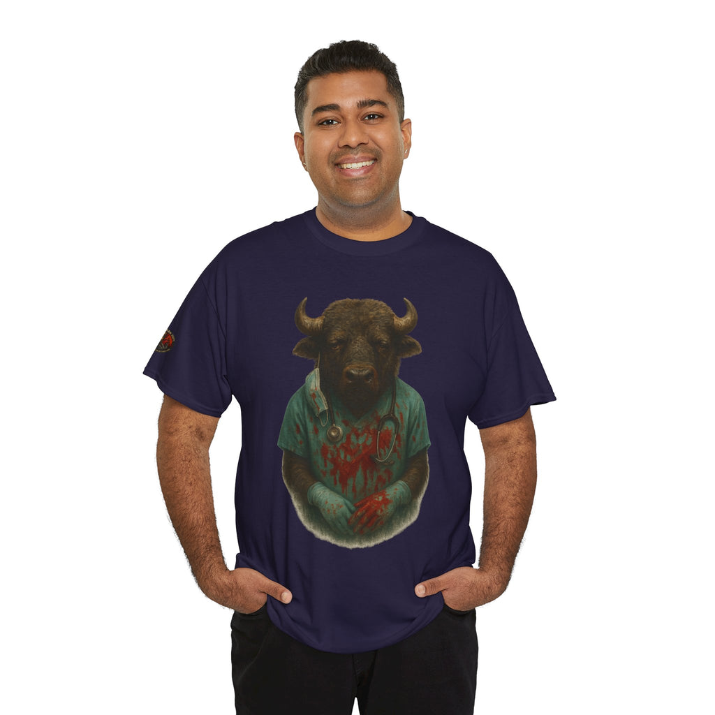 Artistic Graphic Tee, Bull T-Shirt, Unique Animal Design Shirt, Casual Wear, Gift for Animal Lovers