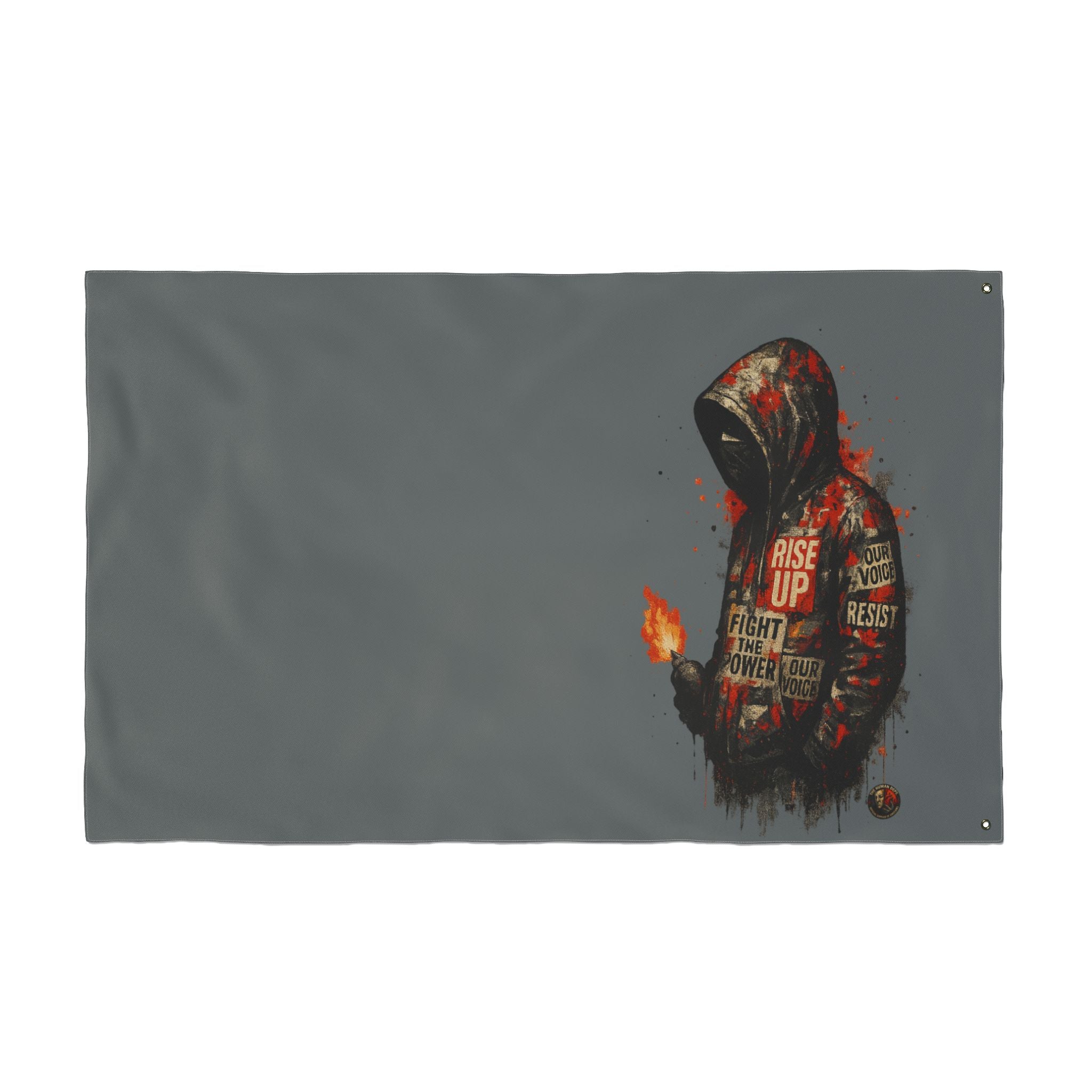 Edgy Double Sided Flag, Unique Art Flag, Protest Decor, Outdoor Wall Art, Home and Office Banner, Gift for Activists