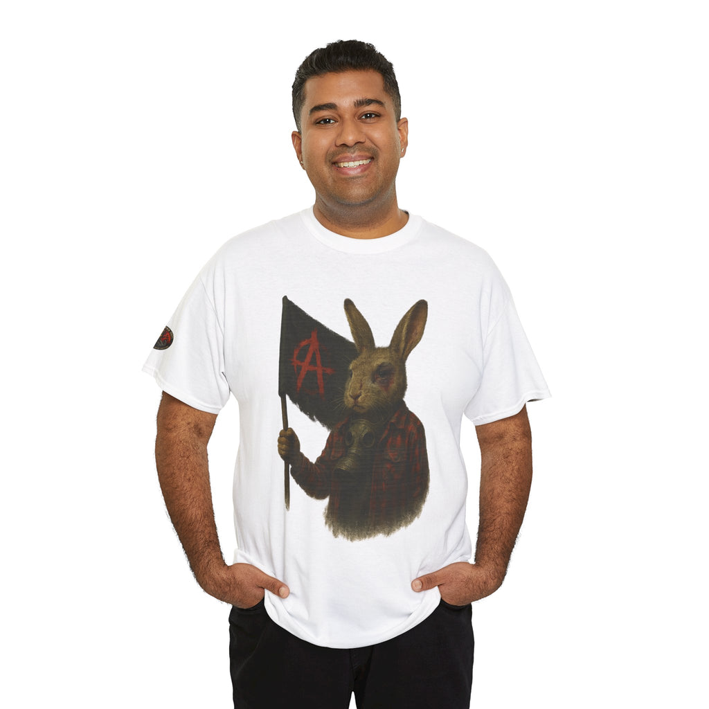 Rebellious Rabbit Art Tee, Cool Graphic Tee, Animal Lover Gift, Unisex Casual Shirt, Edgy Fashion Tee, Quirky Gift Idea