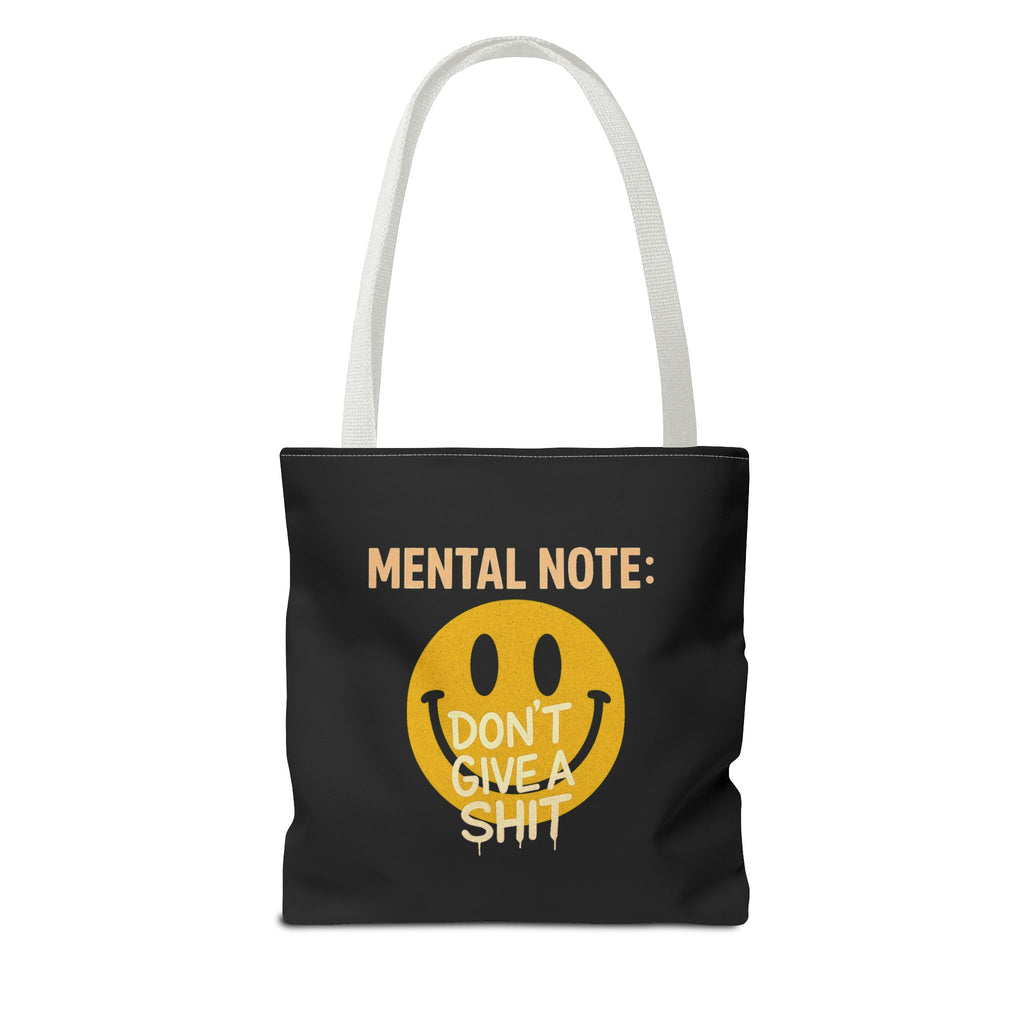 Smiley Face Tote Bag, Motivational Bag, Eco-Friendly Shopper, Gift for Friends, Everyday Use, Mental Note Design