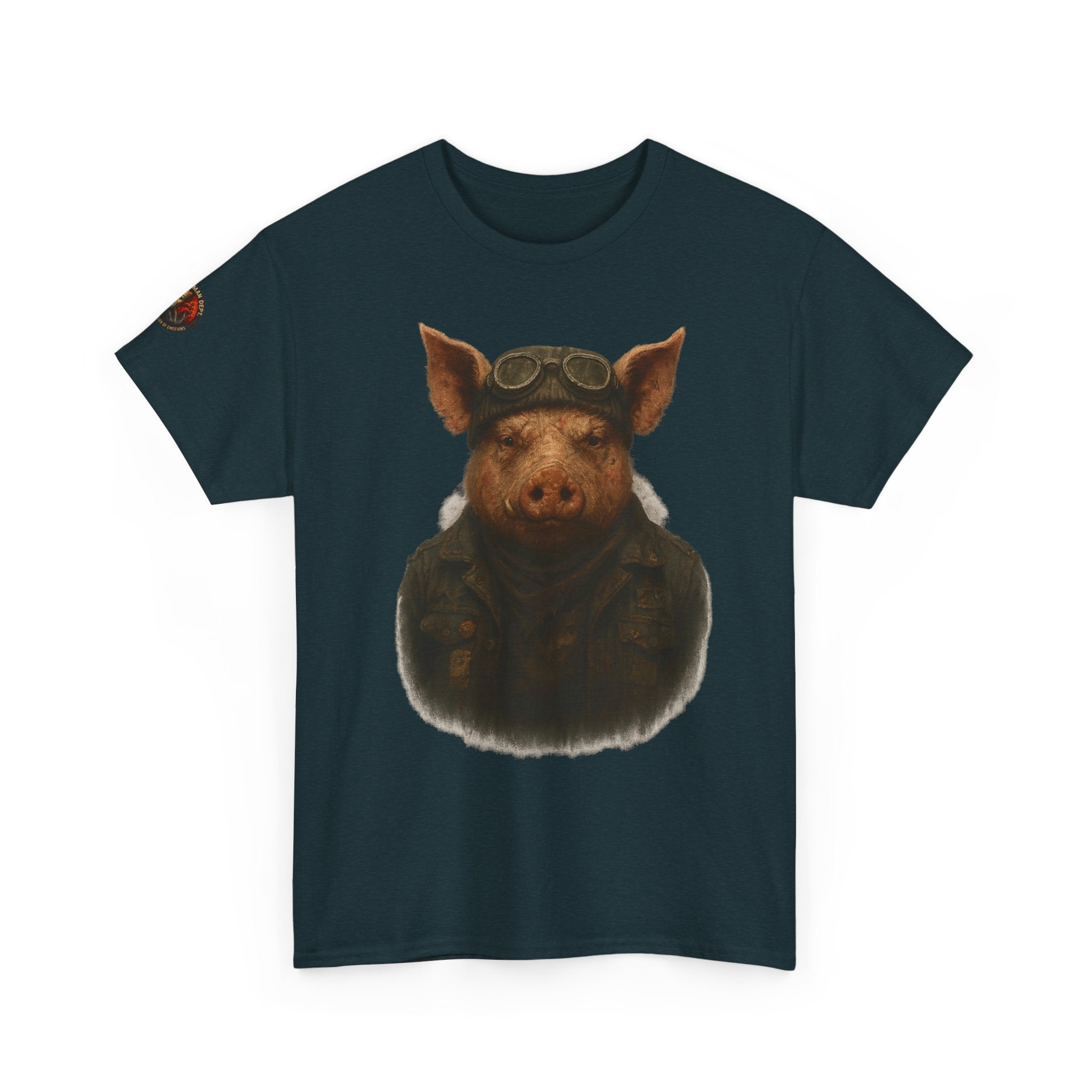 Aviator Pig Unisex Tee, Fun Graphic Shirt, Animal Lovers Gift, Casual Wear, Unique Design, Vintage Style T-Shirt