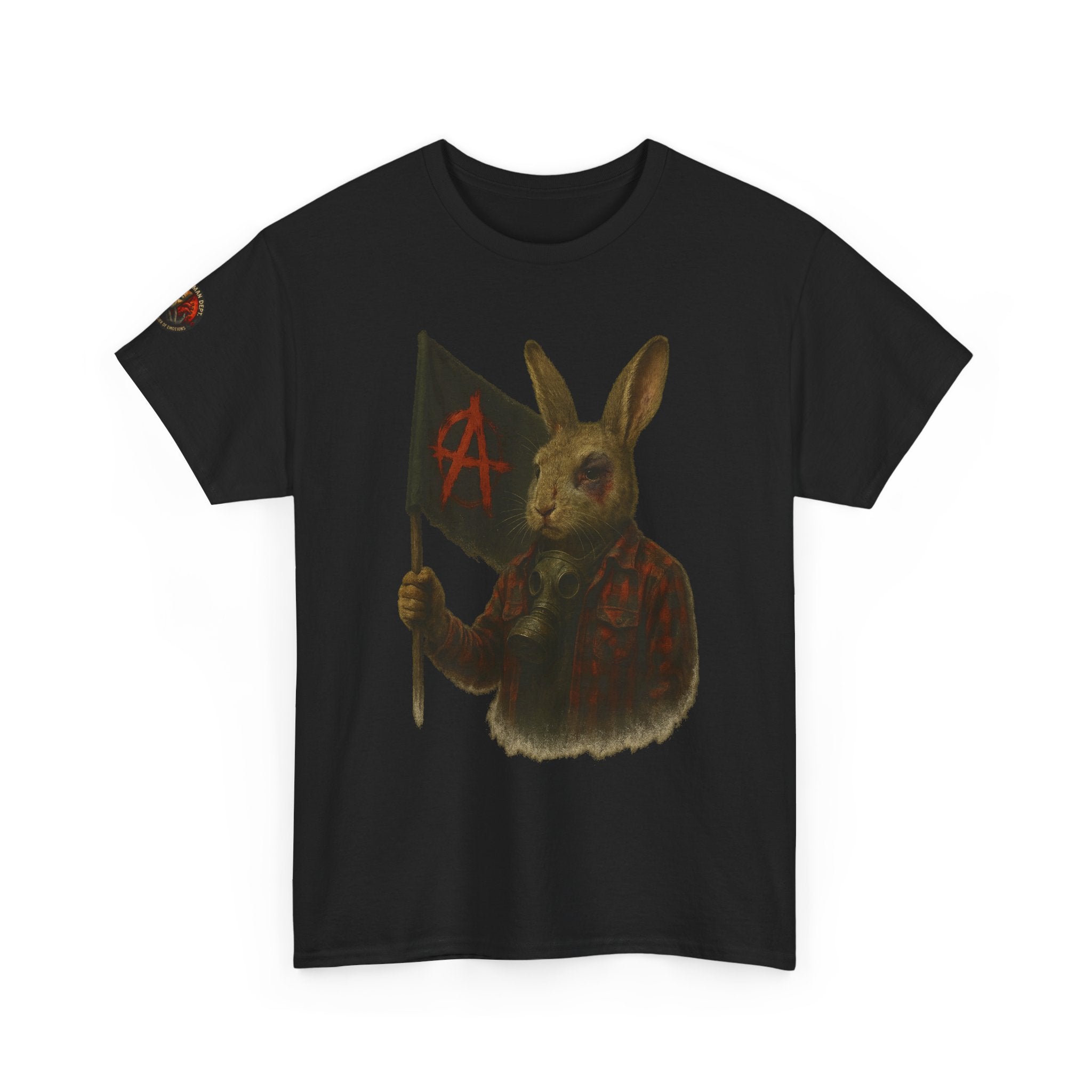 Rebellious Rabbit Art Tee, Cool Graphic Tee, Animal Lover Gift, Unisex Casual Shirt, Edgy Fashion Tee, Quirky Gift Idea
