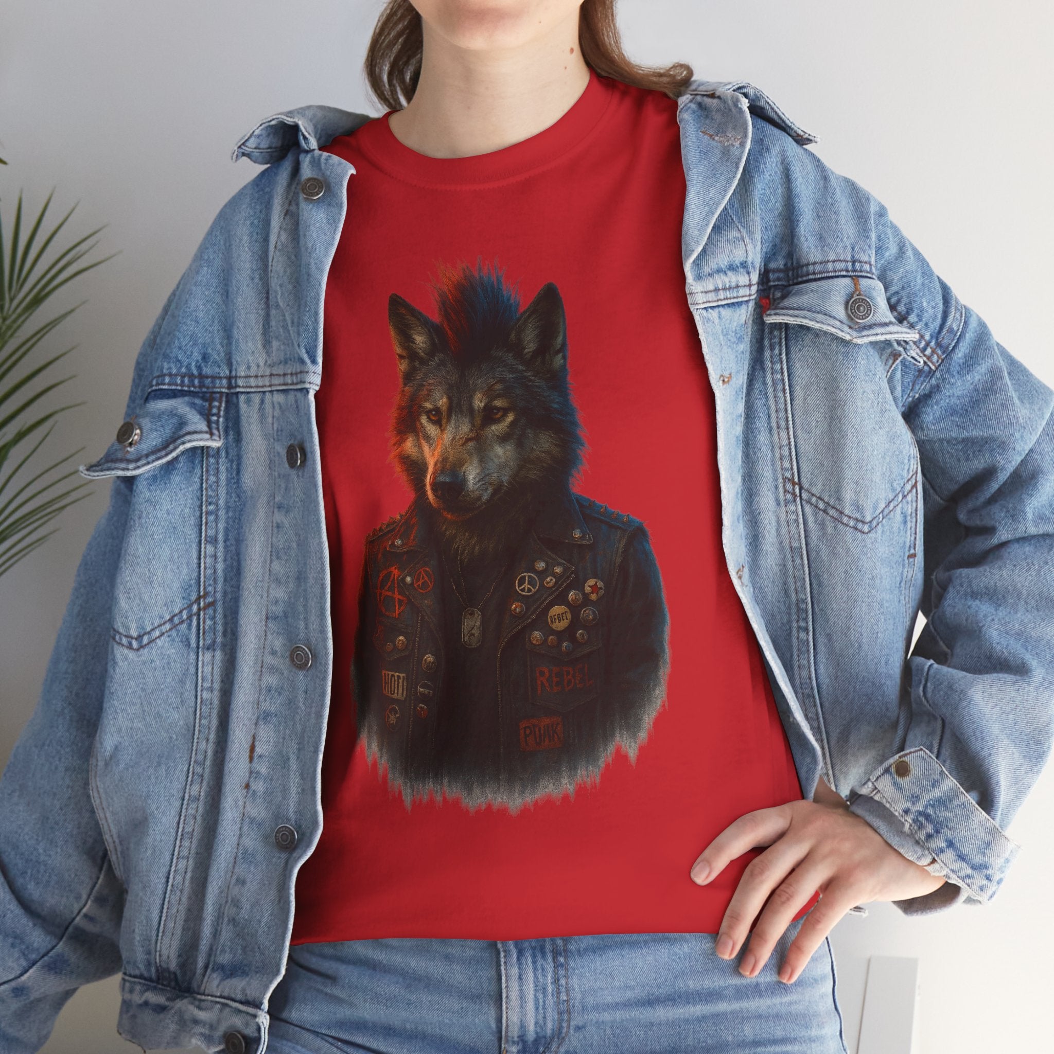 Wolf Art Unisex Heavy Cotton Tee, Graphic Tee, Casual Wear, Animal Lover Gift, Statement T-Shirt, Unique Fashion
