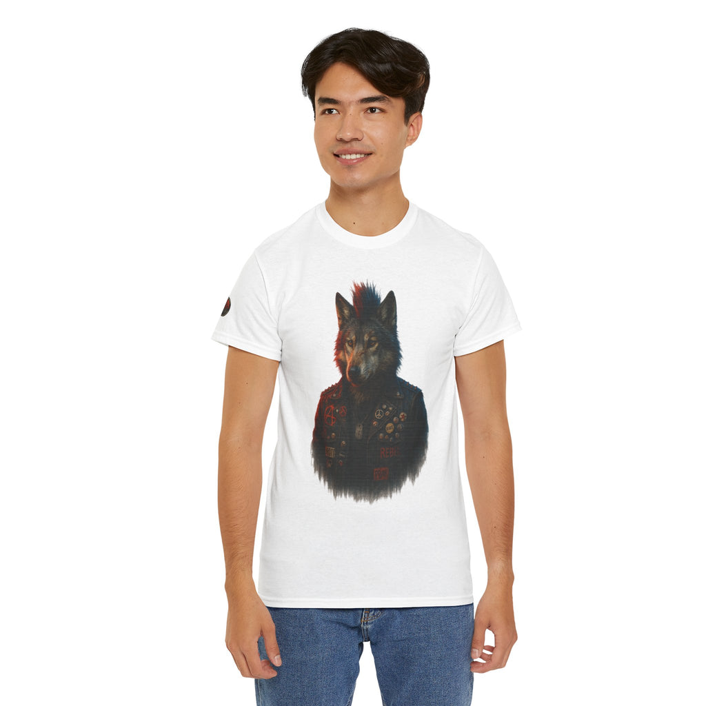 Wolf Art Unisex Heavy Cotton Tee, Graphic Tee, Casual Wear, Animal Lover Gift, Statement T-Shirt, Unique Fashion