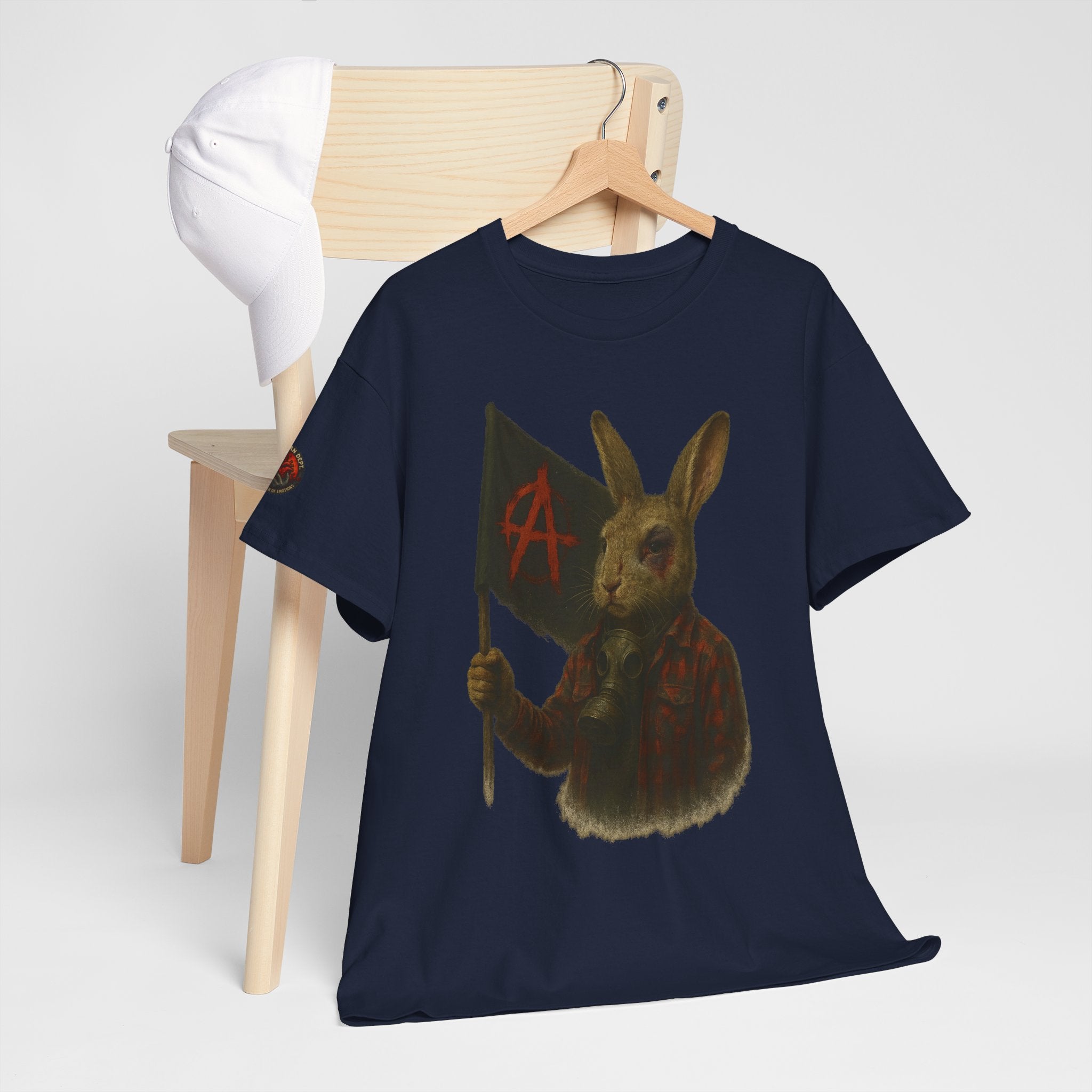 Rebellious Rabbit Art Tee, Cool Graphic Tee, Animal Lover Gift, Unisex Casual Shirt, Edgy Fashion Tee, Quirky Gift Idea