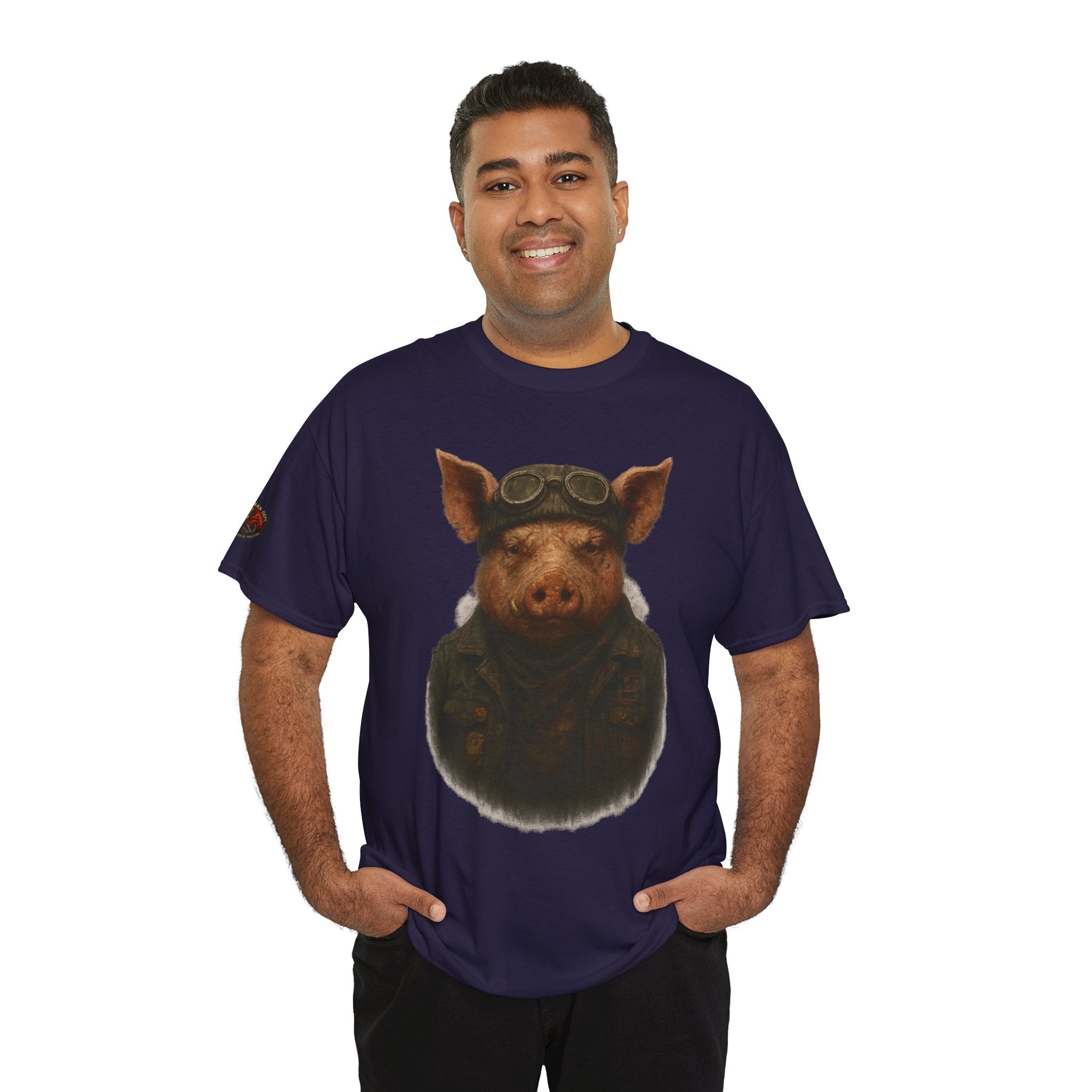 Aviator Pig Unisex Tee, Fun Graphic Shirt, Animal Lovers Gift, Casual Wear, Unique Design, Vintage Style T-Shirt