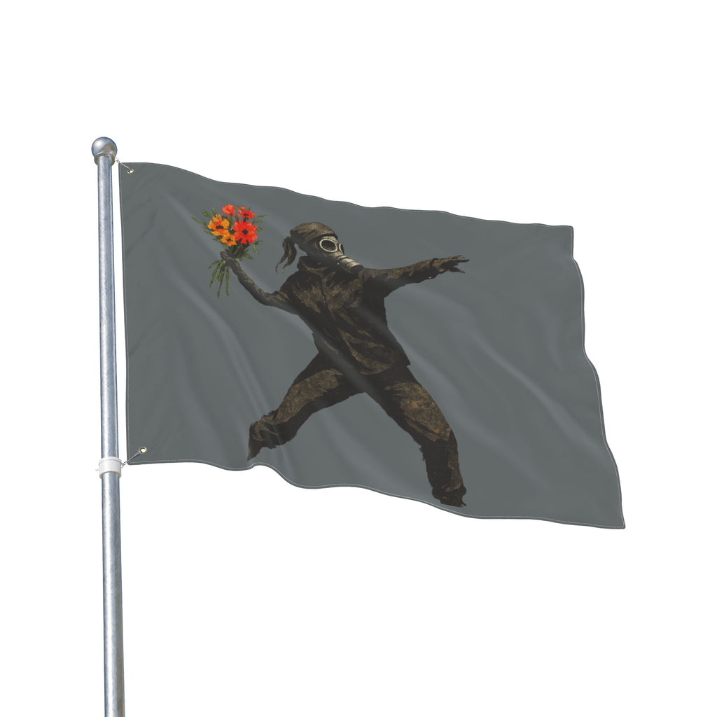 Edgy Double Sided Flag, Unique Art Flag, Protest Decor, Outdoor Wall Art, Home and Office Banner, Gift for Activists