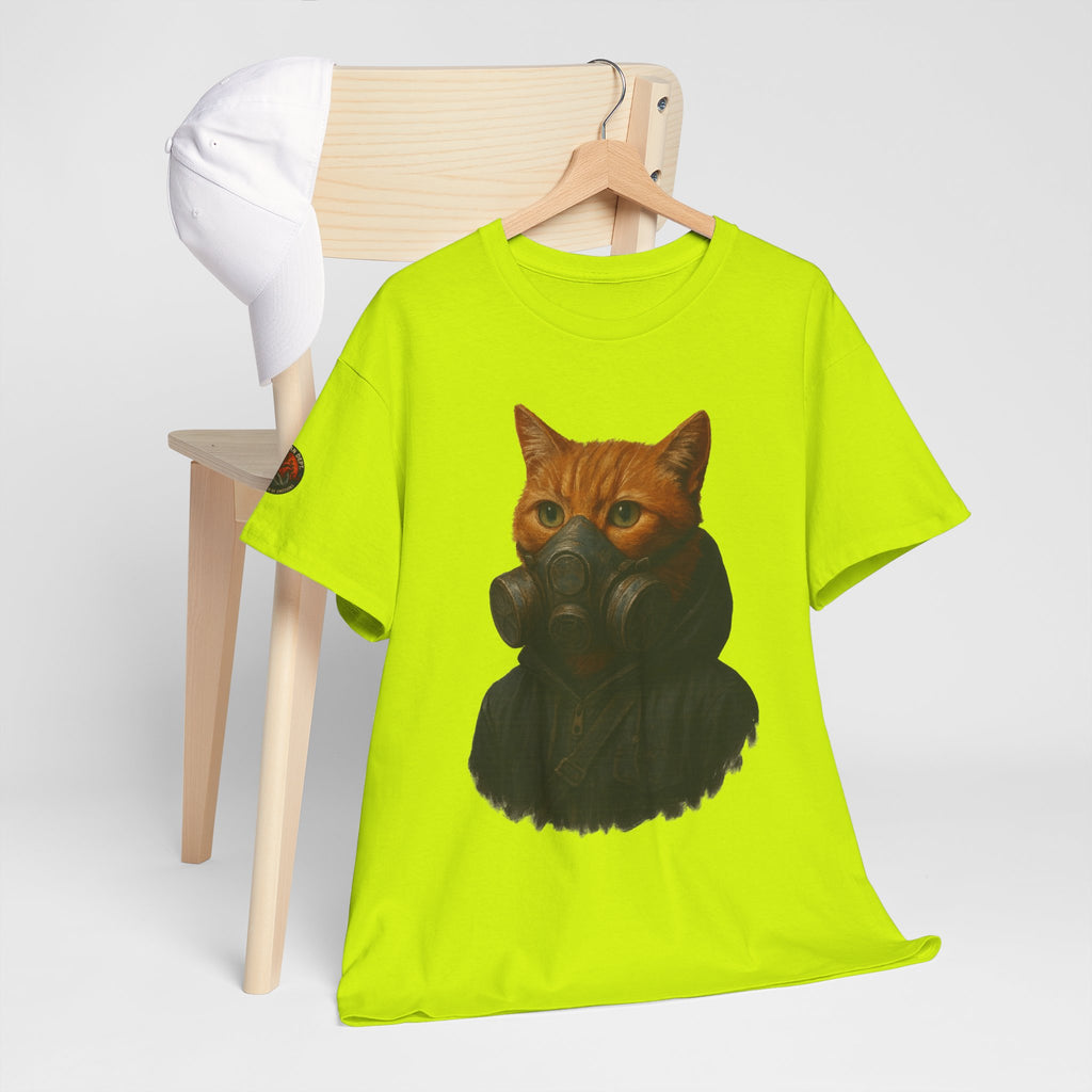 Unique Cat Art Tee, Unisex Heavy Cotton T-Shirt, Quirky Gift, Cat Lover Clothing, Pet Owner Apparel, Funny Graphic Tee