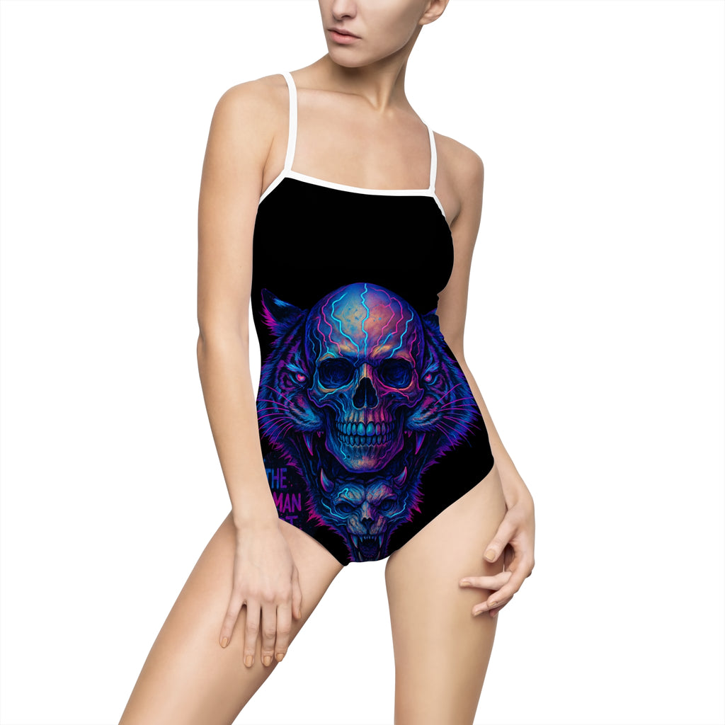 Women's Human Dept One-piece Swimsuit (AOP)