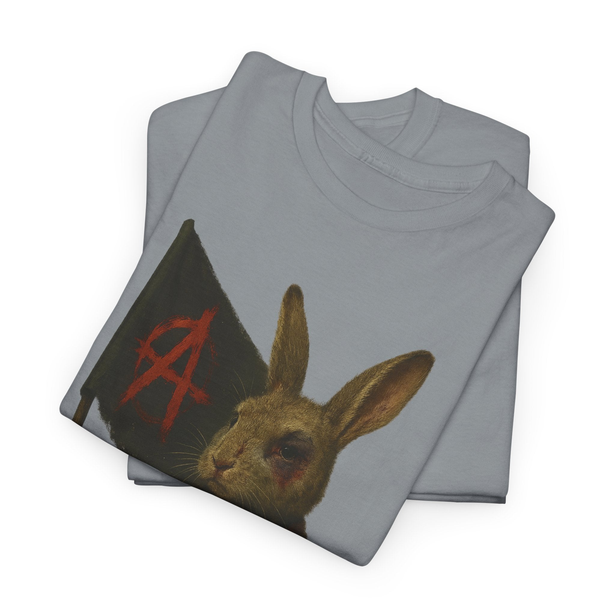 Rebellious Rabbit Art Tee, Cool Graphic Tee, Animal Lover Gift, Unisex Casual Shirt, Edgy Fashion Tee, Quirky Gift Idea