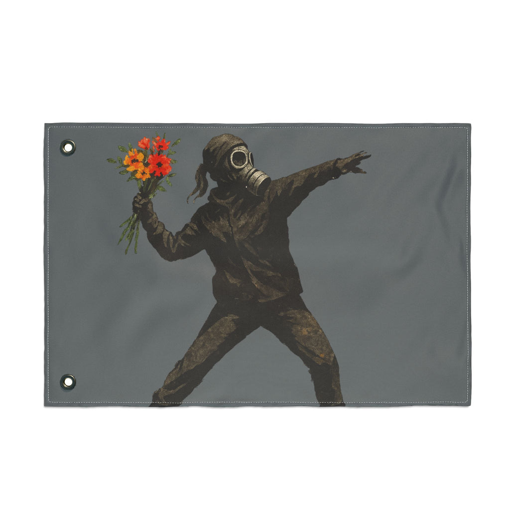 Edgy Double Sided Flag, Unique Art Flag, Protest Decor, Outdoor Wall Art, Home and Office Banner, Gift for Activists