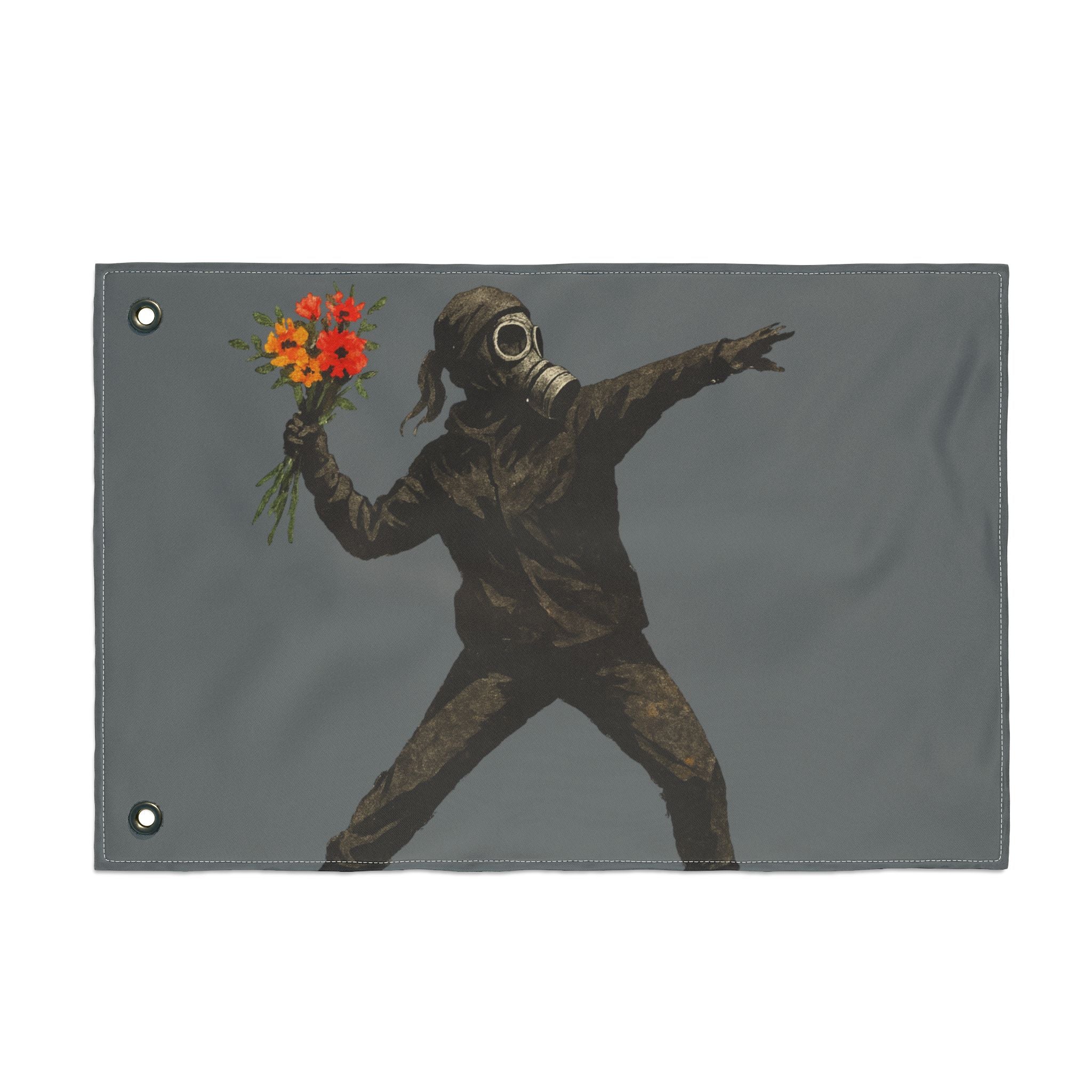 Edgy Double Sided Flag, Unique Art Flag, Protest Decor, Outdoor Wall Art, Home and Office Banner, Gift for Activists