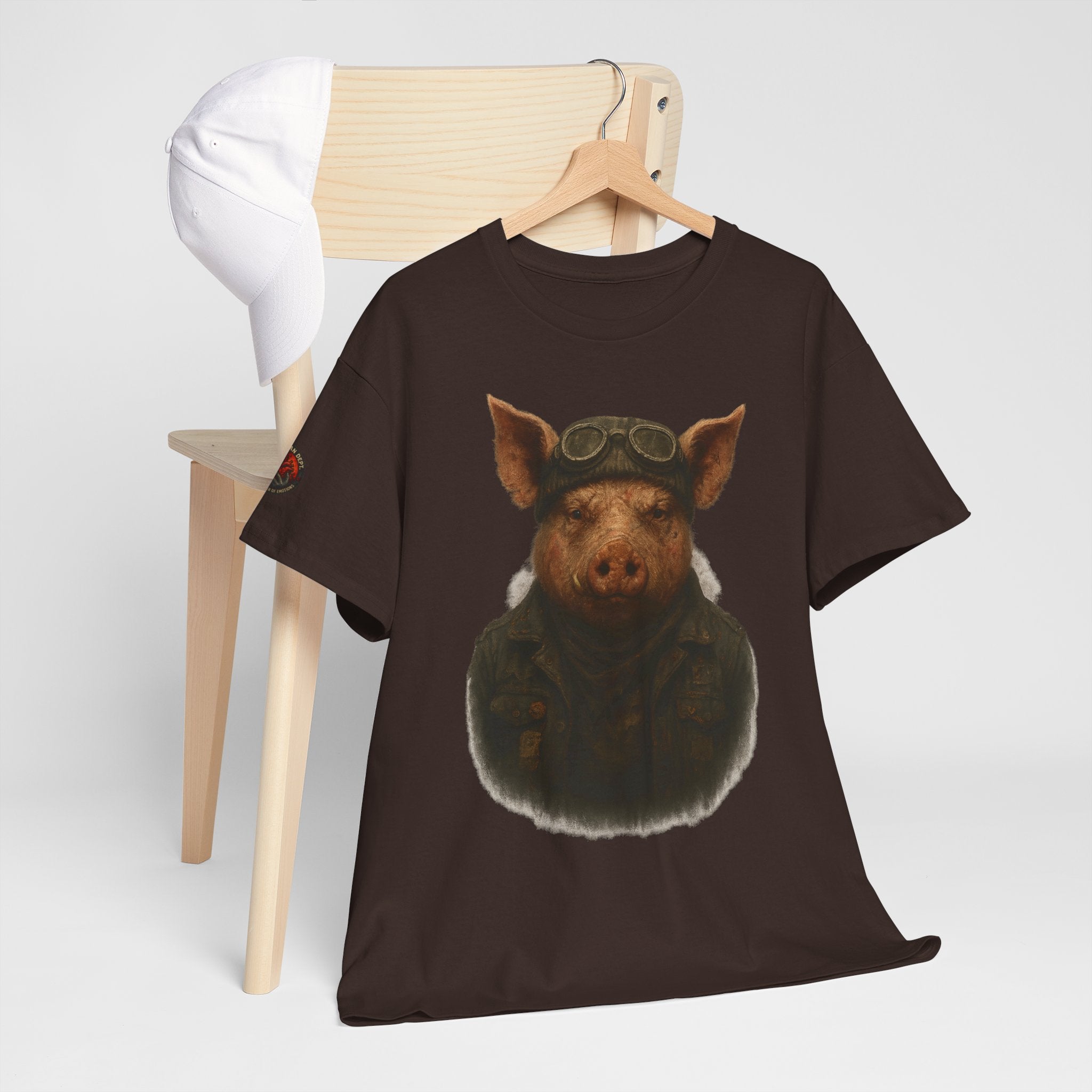 Aviator Pig Unisex Tee, Fun Graphic Shirt, Animal Lovers Gift, Casual Wear, Unique Design, Vintage Style T-Shirt